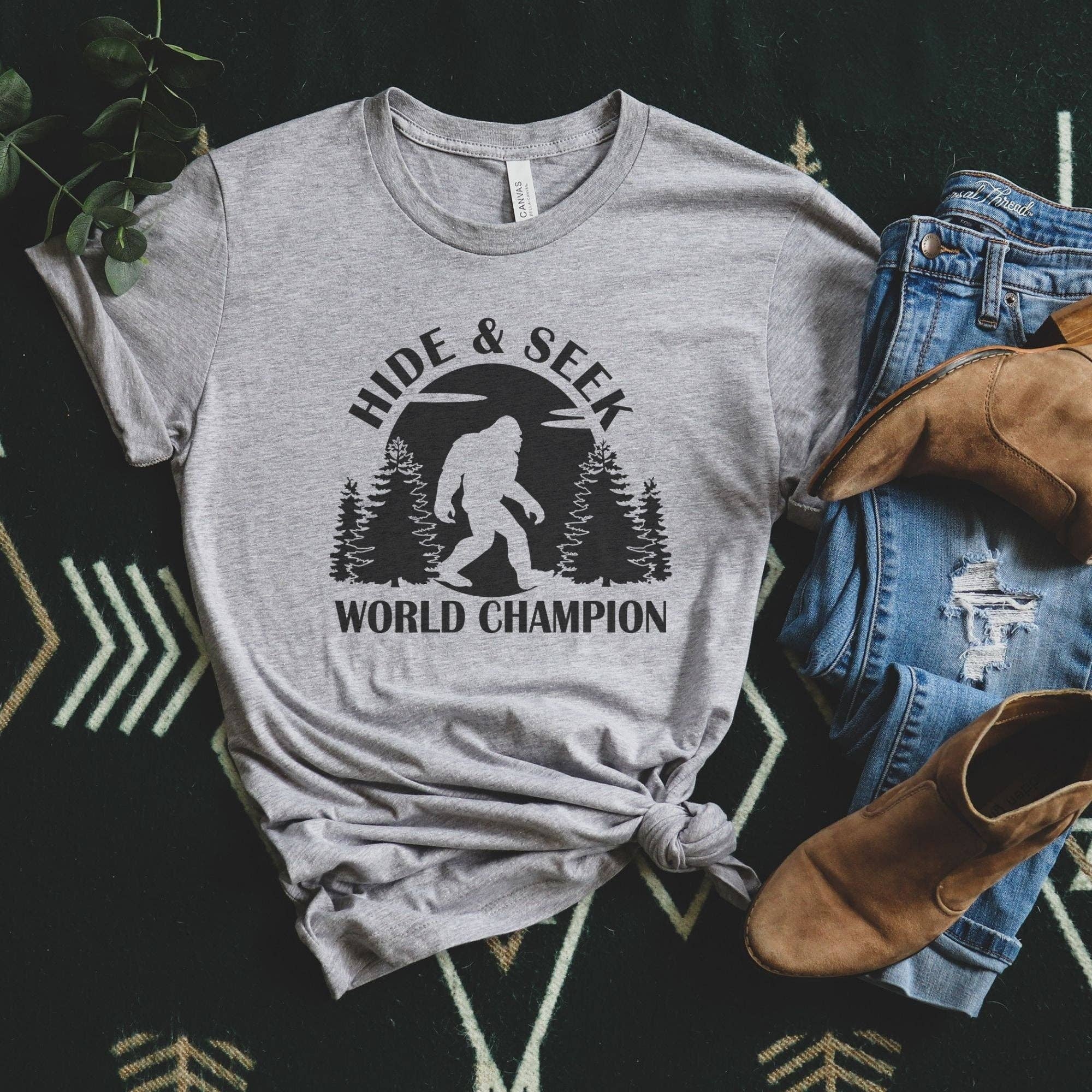 Bigfoot Hide and Seek World Champion Unisex Shirt Hoodie, Sweatshirt | PodTeesHub.com