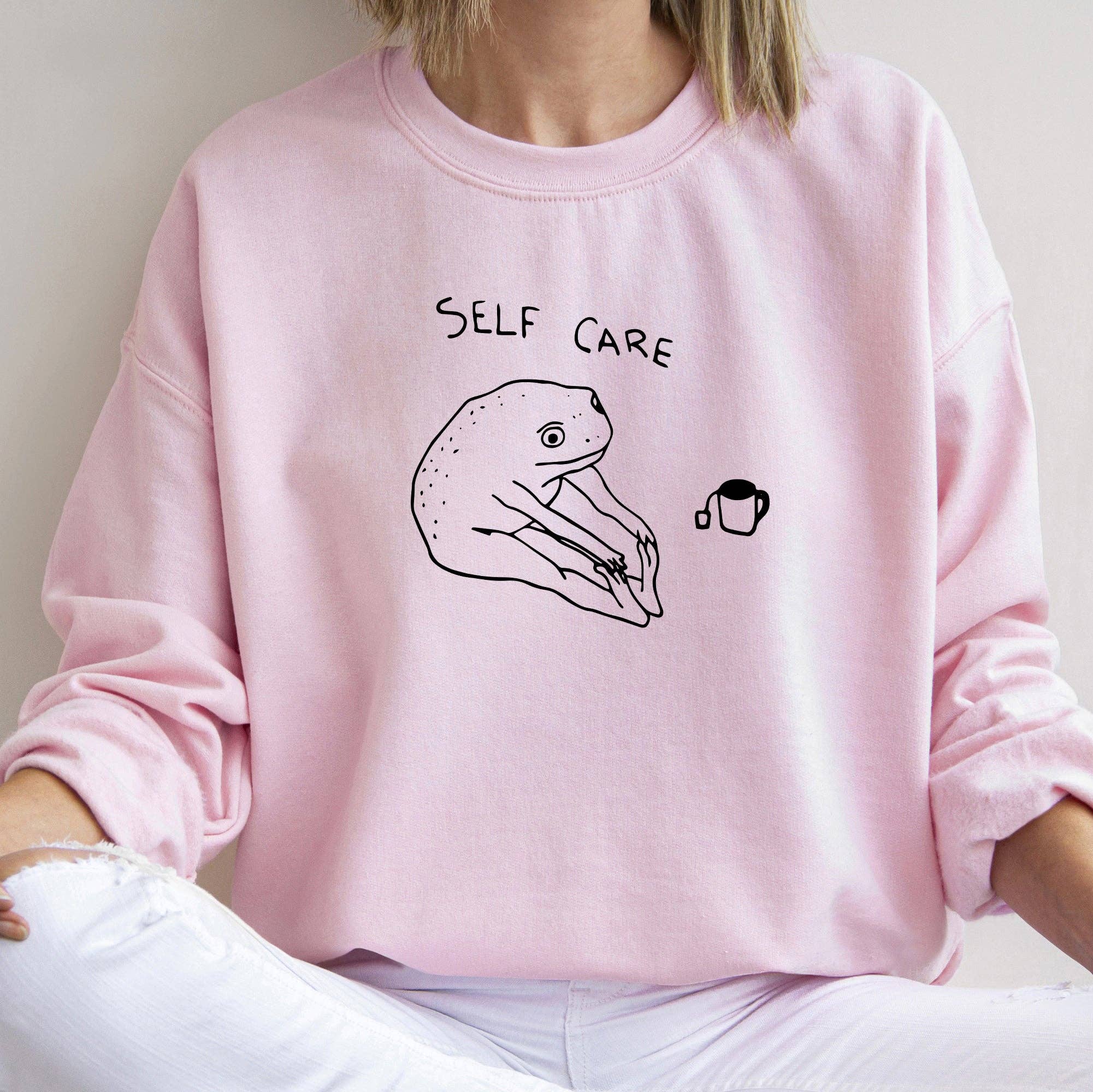 Self Care Frog, Positivity, Kindness, Mental Health, Sweatshirt T-Shirts, Hoodie | PodTeesHub.com