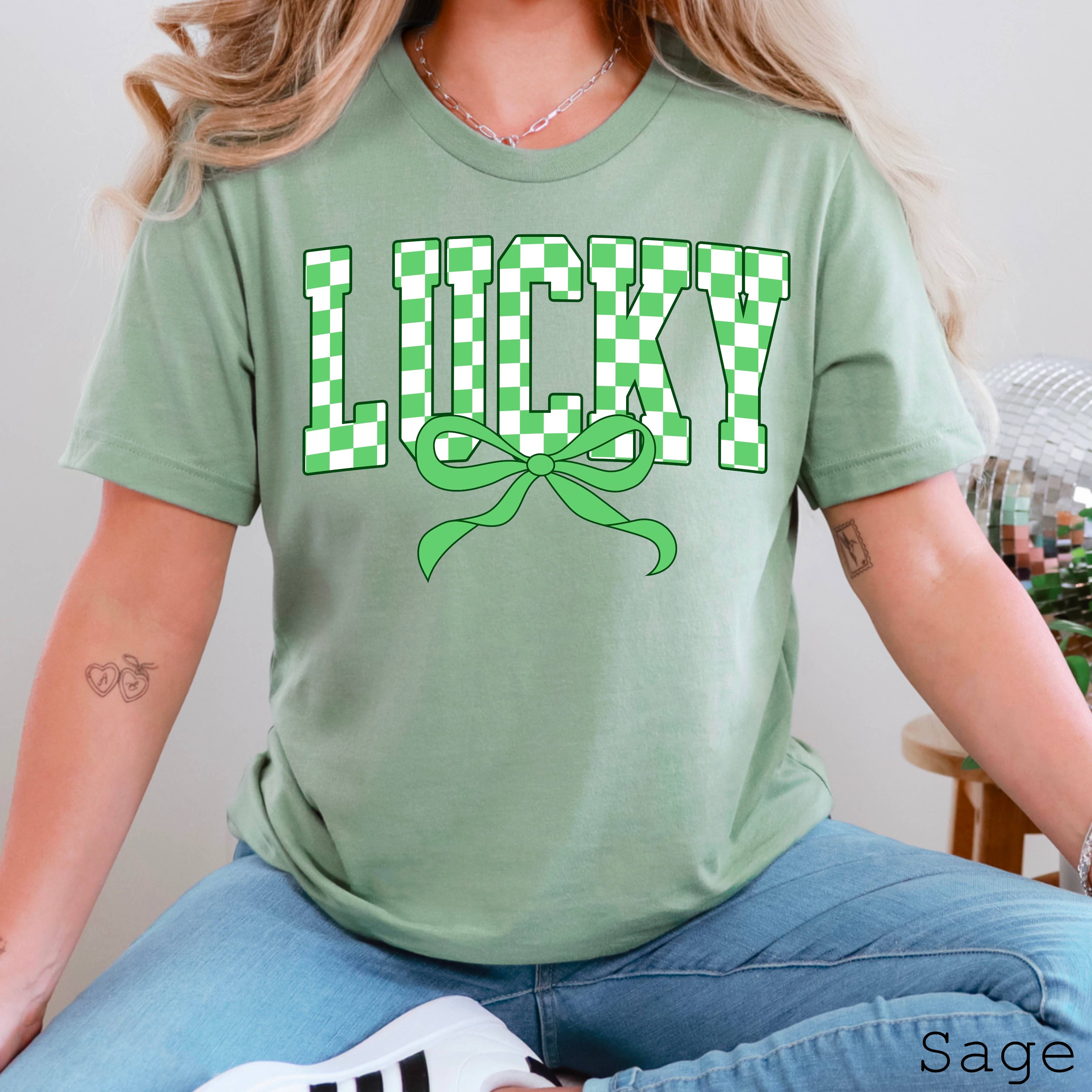 Lucky Coquette St. Patrick’S Day Graphic Tee | Bella Canvas Hoodie, Sweatshirt | PodTeesHub.com