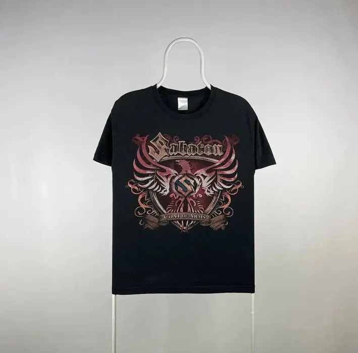 Band Tees Sabaton T Shirt Rock Tee Vintage Reverse Logo Size Small Hoodie, Sweatshirt | PodTeesHub.com