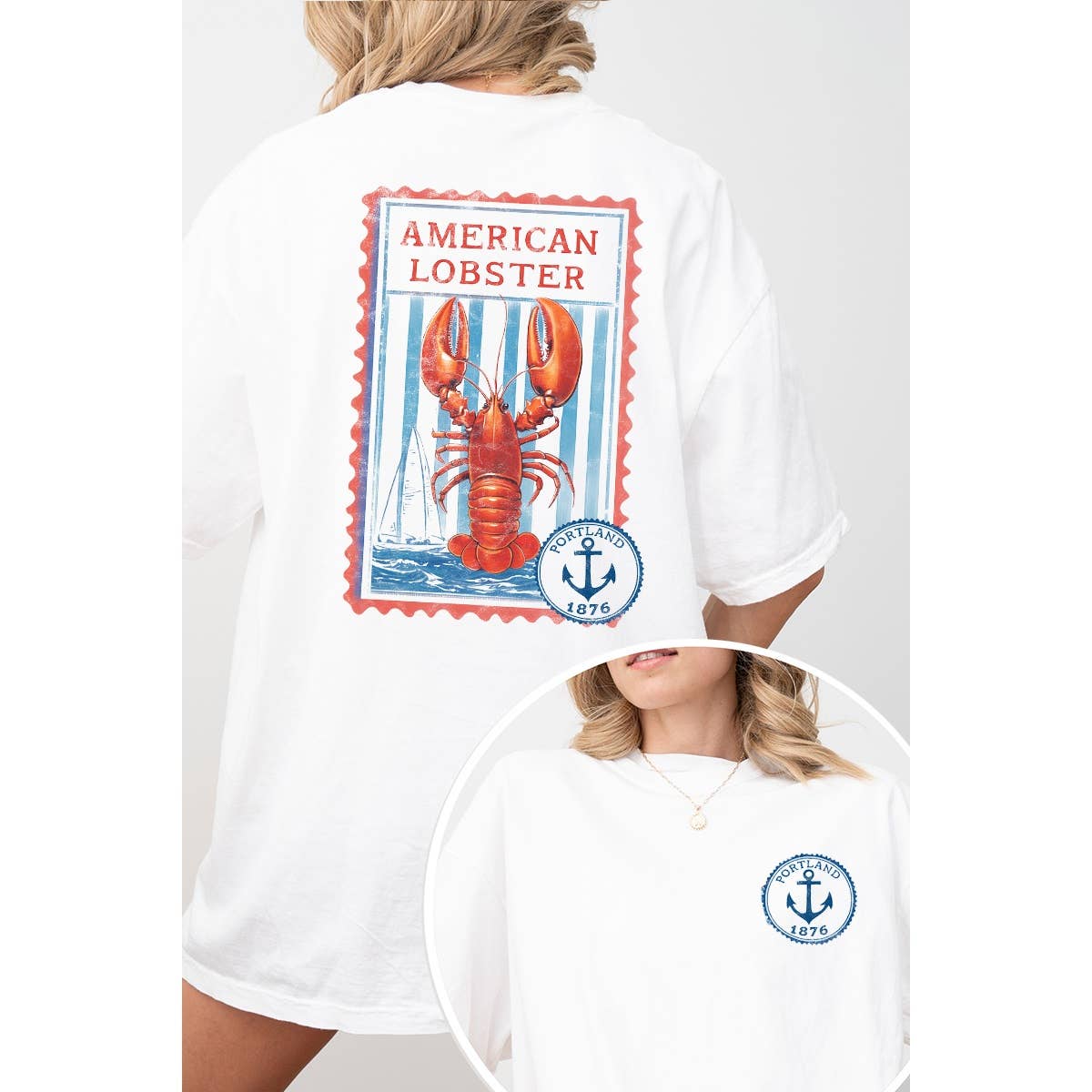 American Lobster  Graphic  Oversized Tee Hoodie, Sweatshirt | PodTeesHub.com