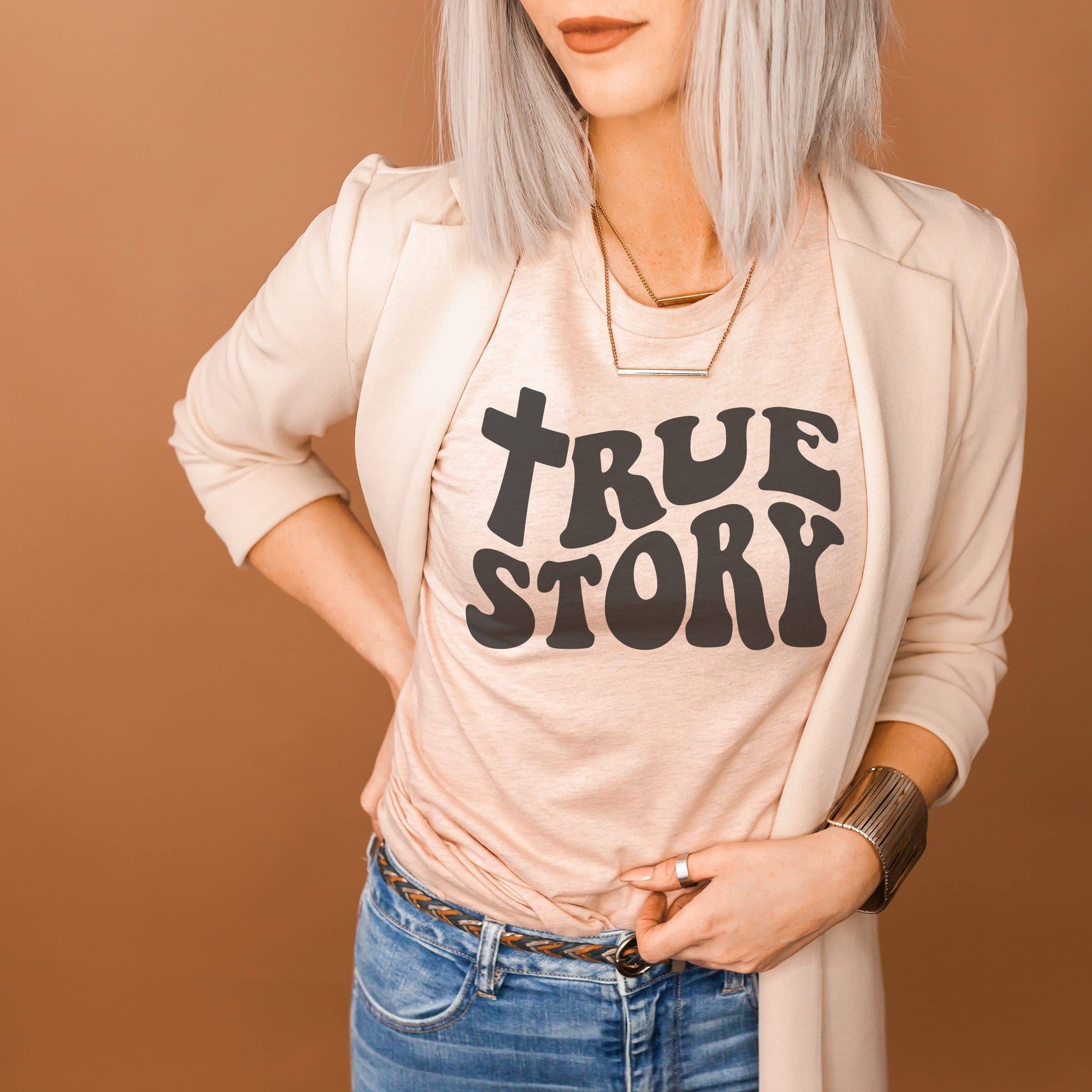 Retro True Story Easter Tee | Women's Tees Religous Tees Hoodie, Sweatshirt | PodTeesHub.com