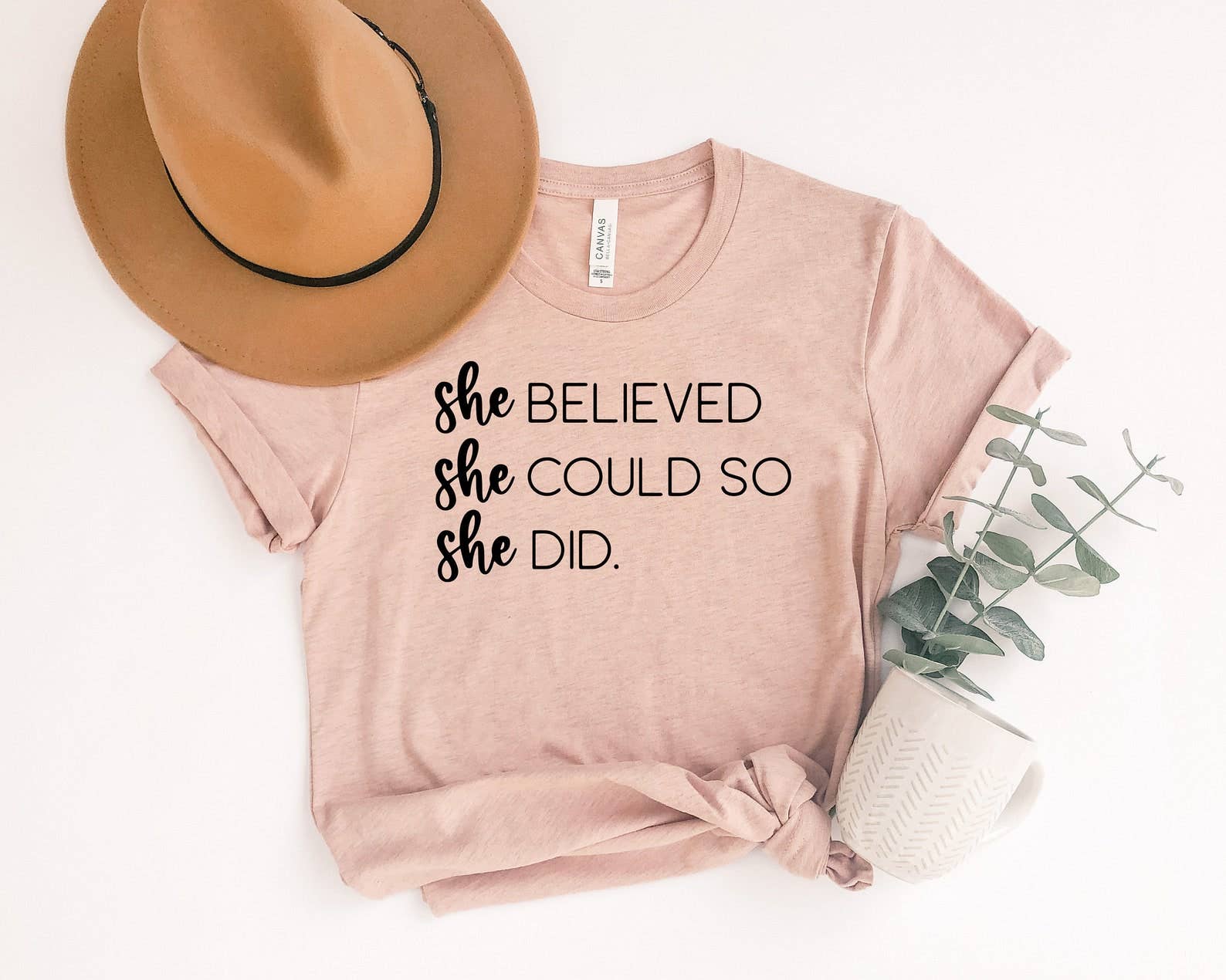 She Believed She Could So She Did T-Shirt Hoodie, Sweatshirt | PodTeesHub.com
