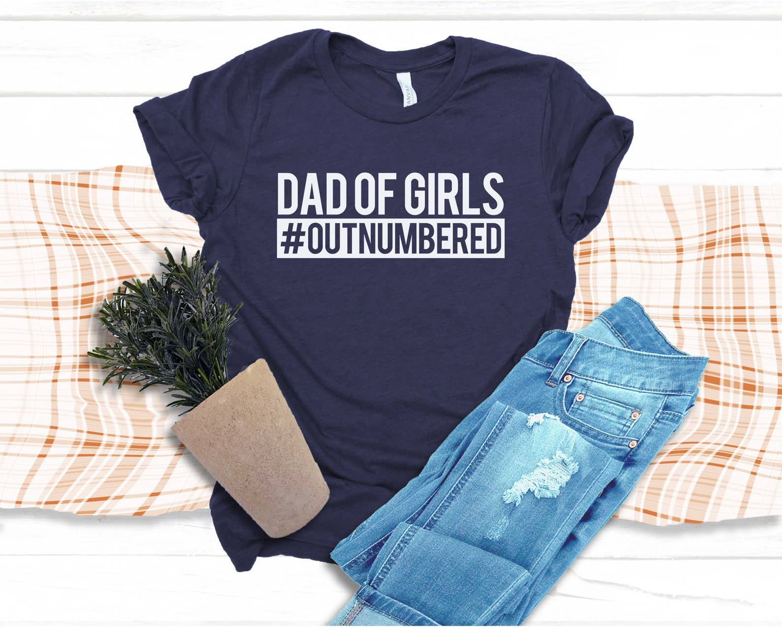 Dad of Girls Outnumbered T-Shirt Hoodie, Sweatshirt | PodTeesHub.com