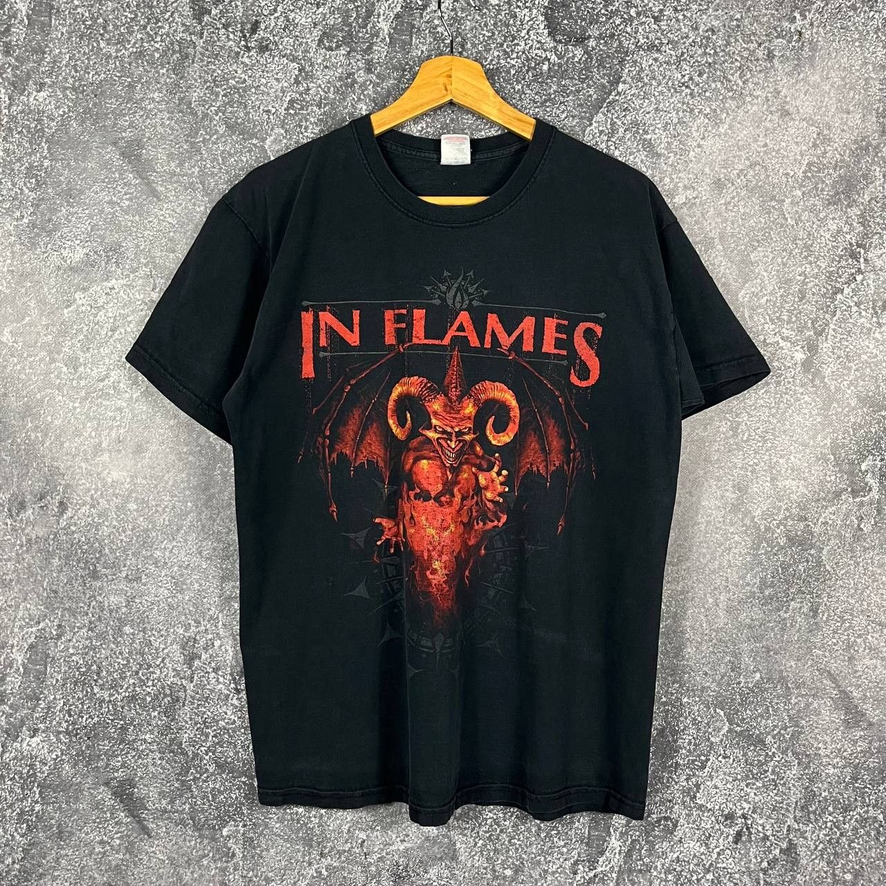 Band Tees In Flames Demon Devil Band Rock T Shirt Vintage Hoodie, Sweatshirt | PodTeesHub.com