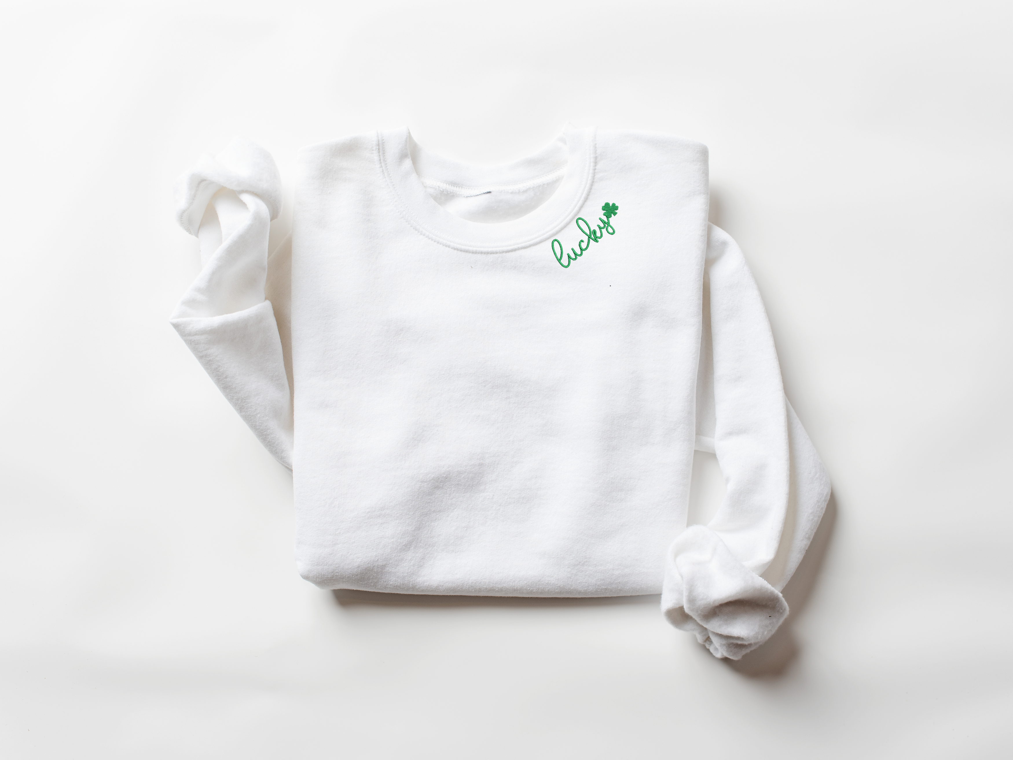 Lucky Embroidered Sweatshirt, St. Patrick's Day T-Shirts, Hoodie | PodTeesHub.com