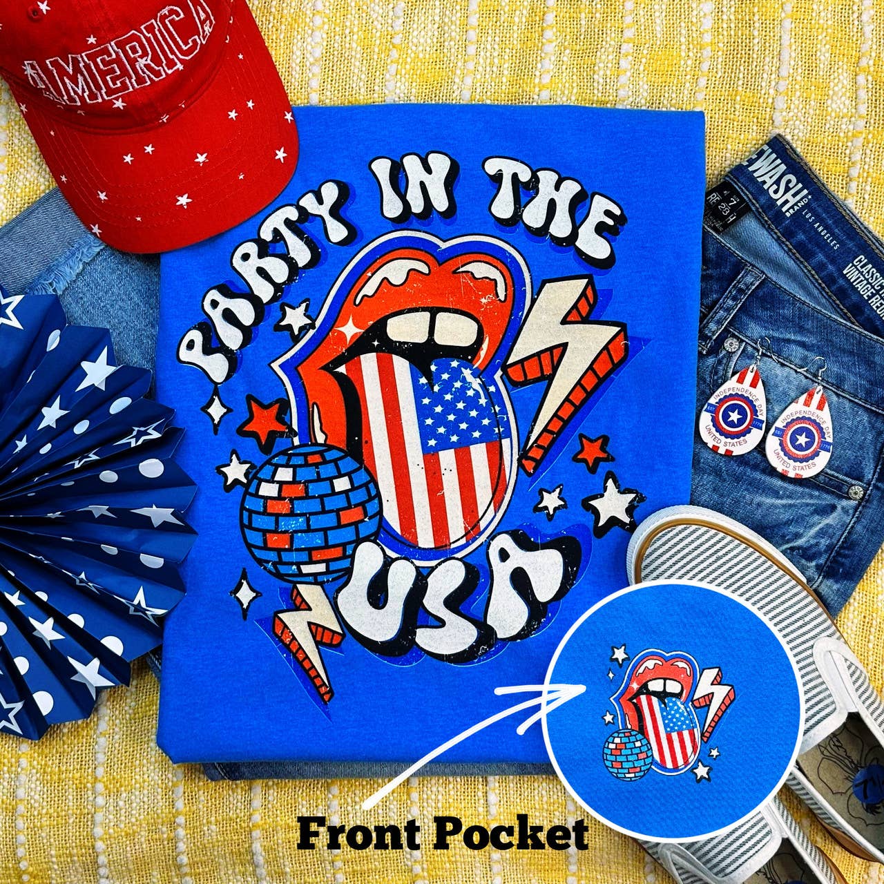 Party in the USA Royal Caribbean Pigment Dyed Tee Hoodie, Sweatshirt | PodTeesHub.com