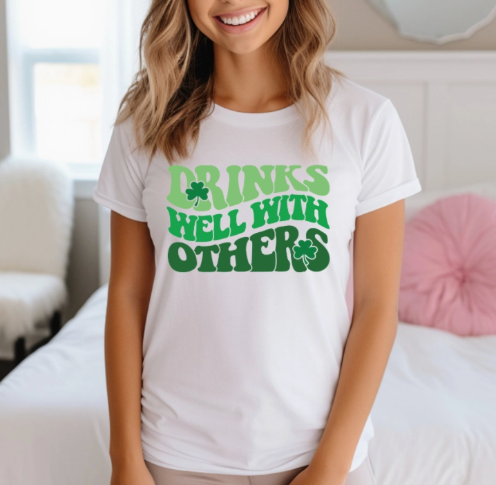 Drinks Well with Others Tee Hoodie, Sweatshirt | PodTeesHub.com