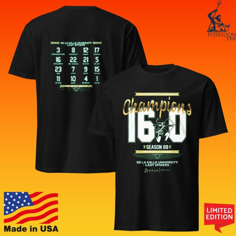 De La Salle University Lady Spikers Champions 16-0 Perfect Season T-shirt