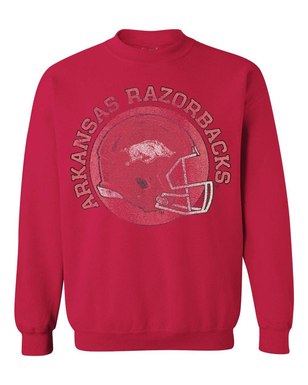Arkansas Razorbacks Helmet Circle Red Thrifted Sweatshirt T-Shirts, Hoodie | PodTeesHub.com