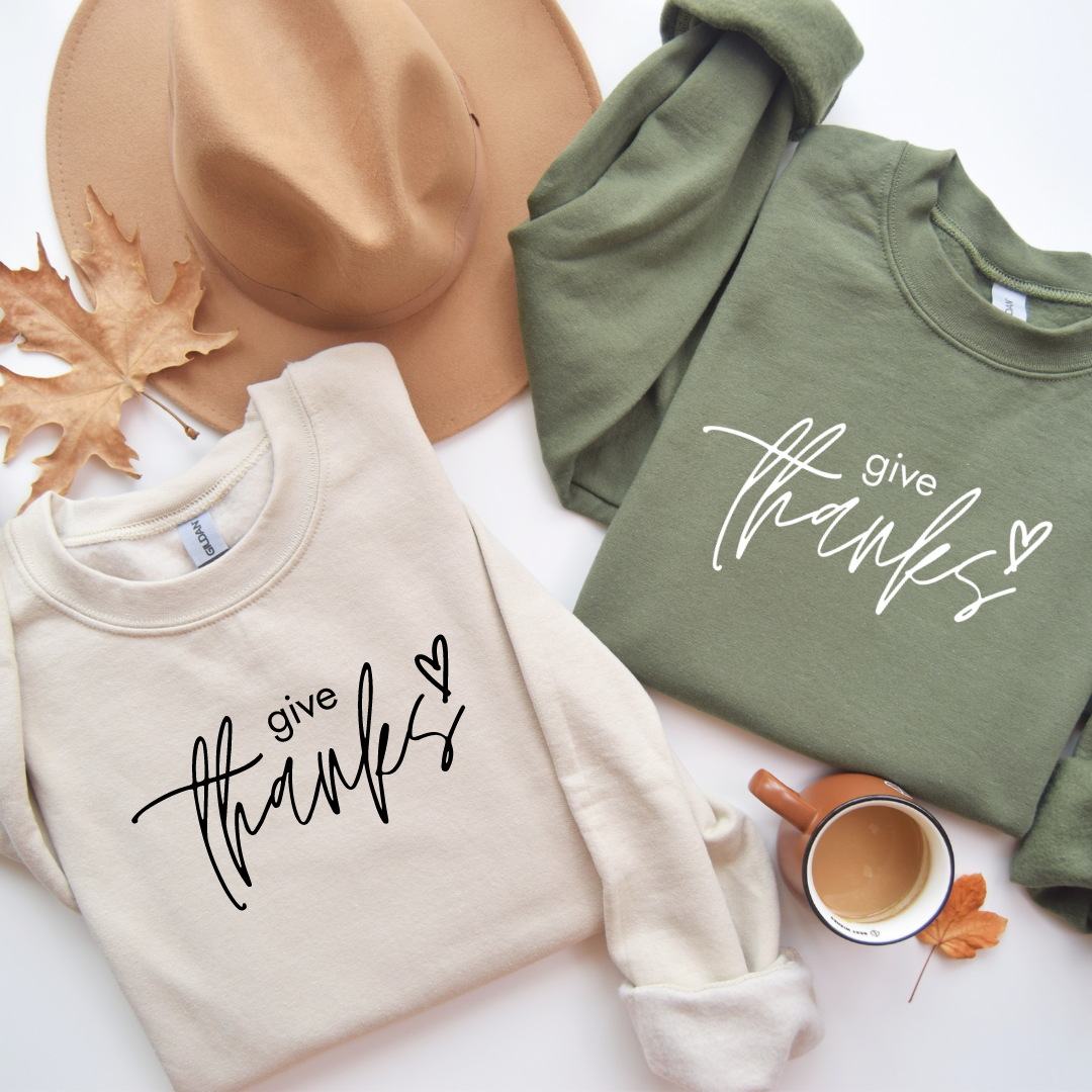 Give Thanks Fall Sweatshirt - Thanksgiving Sweatshirt T-Shirts, Hoodie | PodTeesHub.com