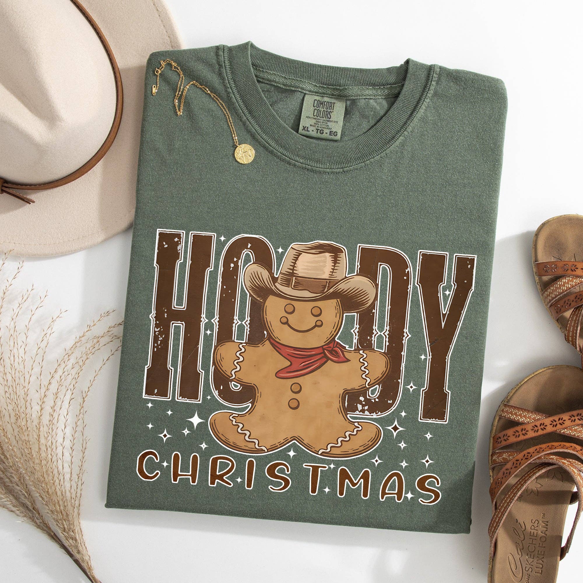 Howdy Christmas, Gingerbread Man, Cowboy Tshirt Hoodie, Sweatshirt | PodTeesHub.com