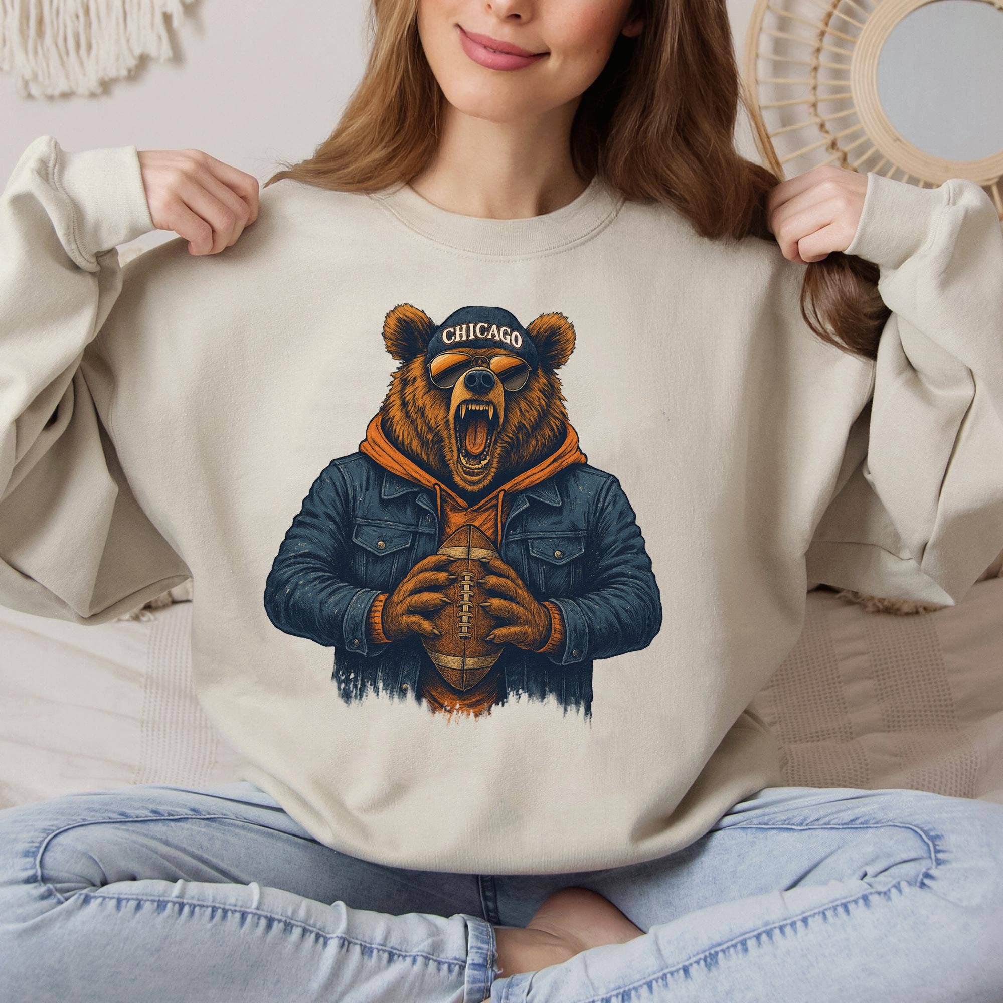 Vintage Chicago Football Game Day Sweatshirt Trendy Fan Gift T-Shirts, Hoodie | PodTeesHub.com