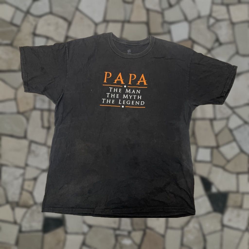 Vintage Papa The Man Myth Legend Funny T Shirt Dad Father 2xl Black Shirt Xxl Mens Short Sleeve Crew Hoodie, Sweatshirt