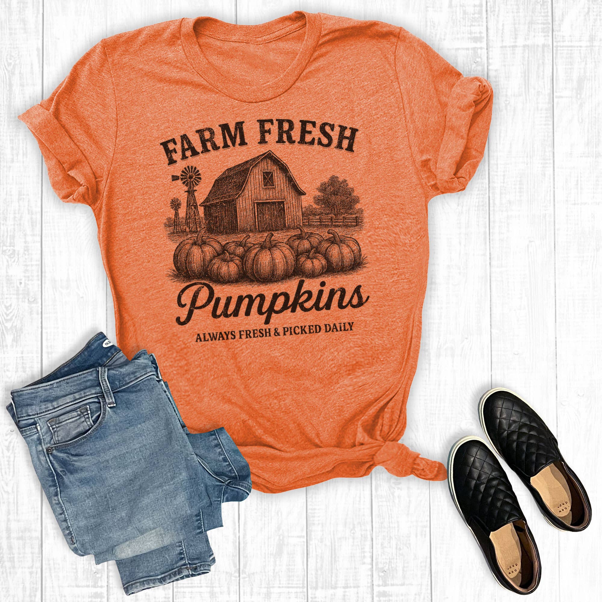 Fall Farm Fresh Pumpkins Graphic Tee Hoodie, Sweatshirt | PodTeesHub.com