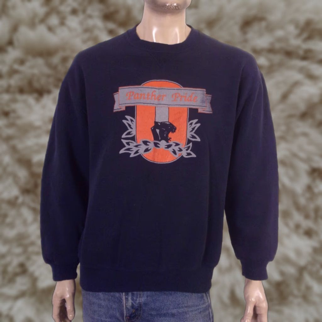 Athletic Vintage Russell Athletic Panther Pride Usa Navy Xl Crew Neck Pullove T-Shirts, Hoodie, Sweatshirt