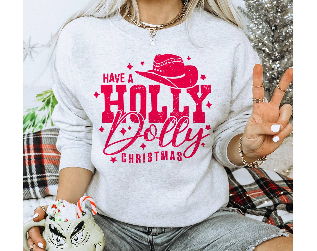 Holly Dolly Christmas - Funny Sweatshirt T-Shirts, Hoodie | PodTeesHub.com