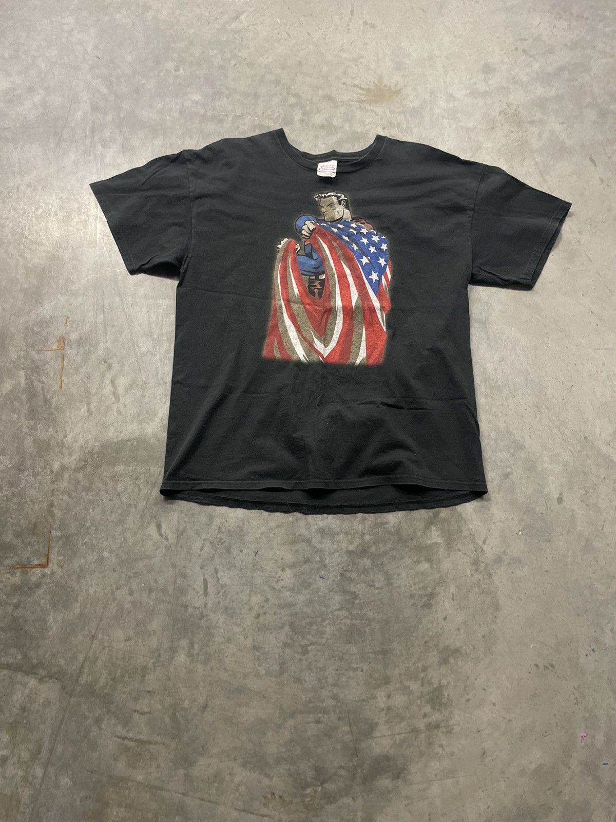 Vintage Y2k Graffiti Superman American Flag T Shirt Hoodie, Sweatshirt | PodTeesHub.com