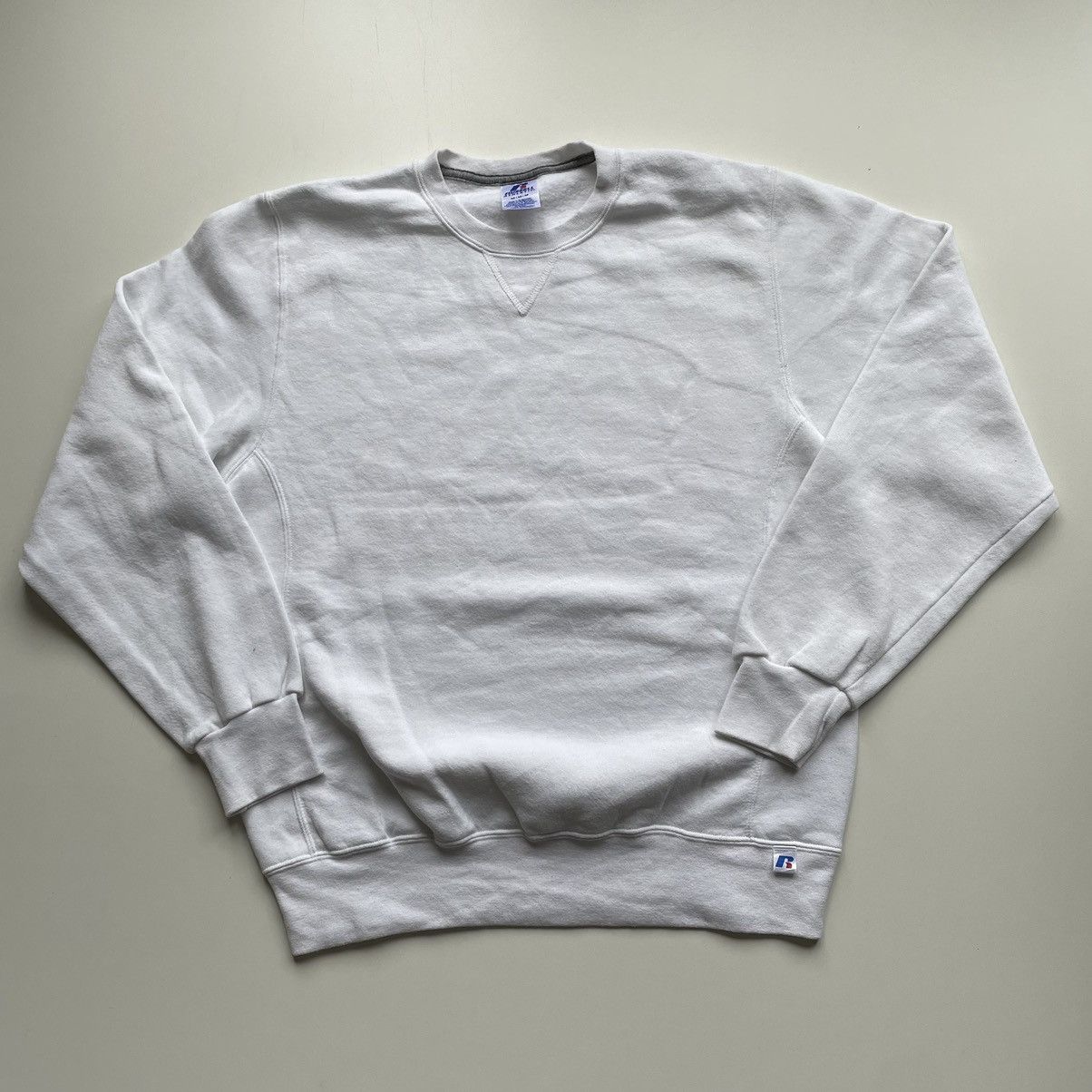 Russell Athletic Vintage 2000s Russell Athletic White Crewneck Medium Rare T-Shirts, Hoodie, Sweatshirt | PodTeesHub.com