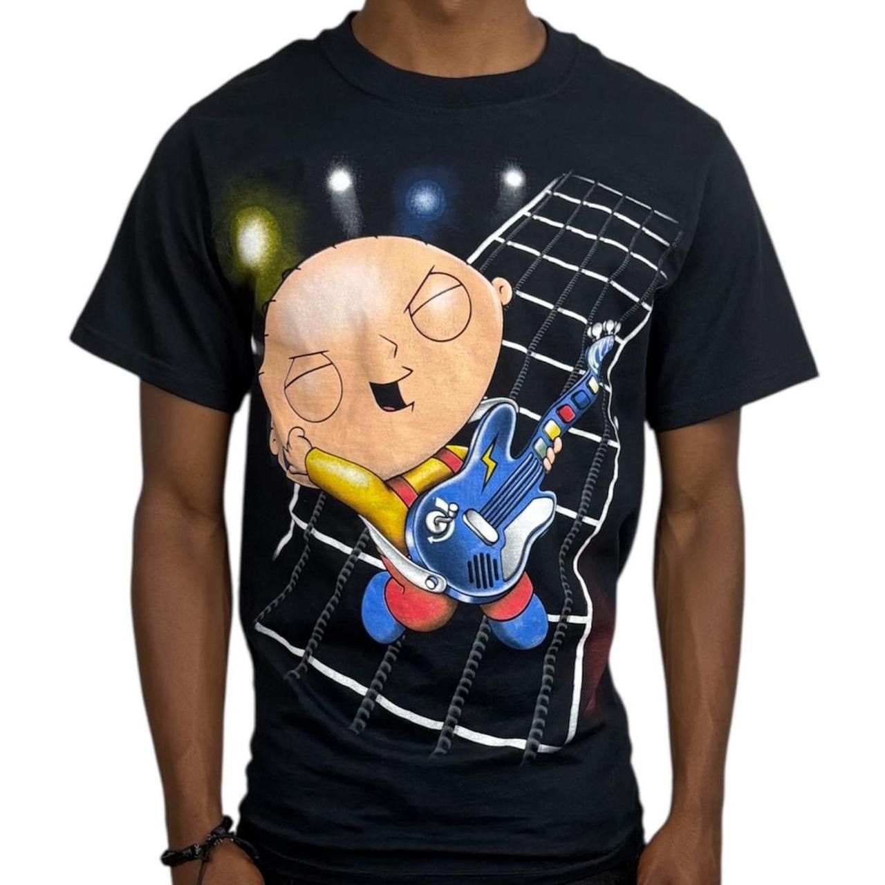 Fruit Of The Loom Y2k Black Family Guy Stewie Guitar T Shirt Hoodie, Sweatshirt | PodTeesHub.com