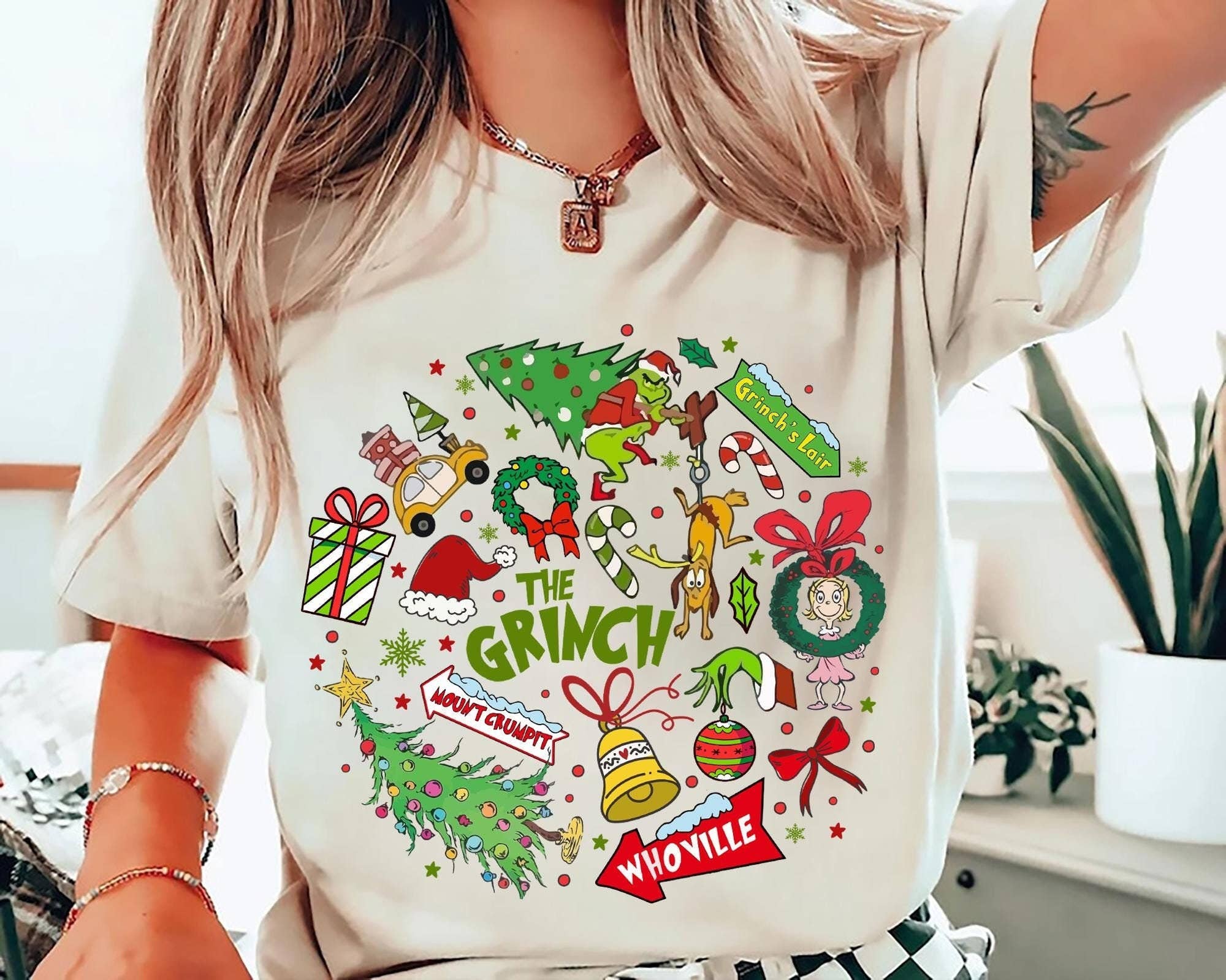 Whoville Grinch Christmas Shirt with Max Holiday Design Hoodie, Sweatshirt | PodTeesHub.com