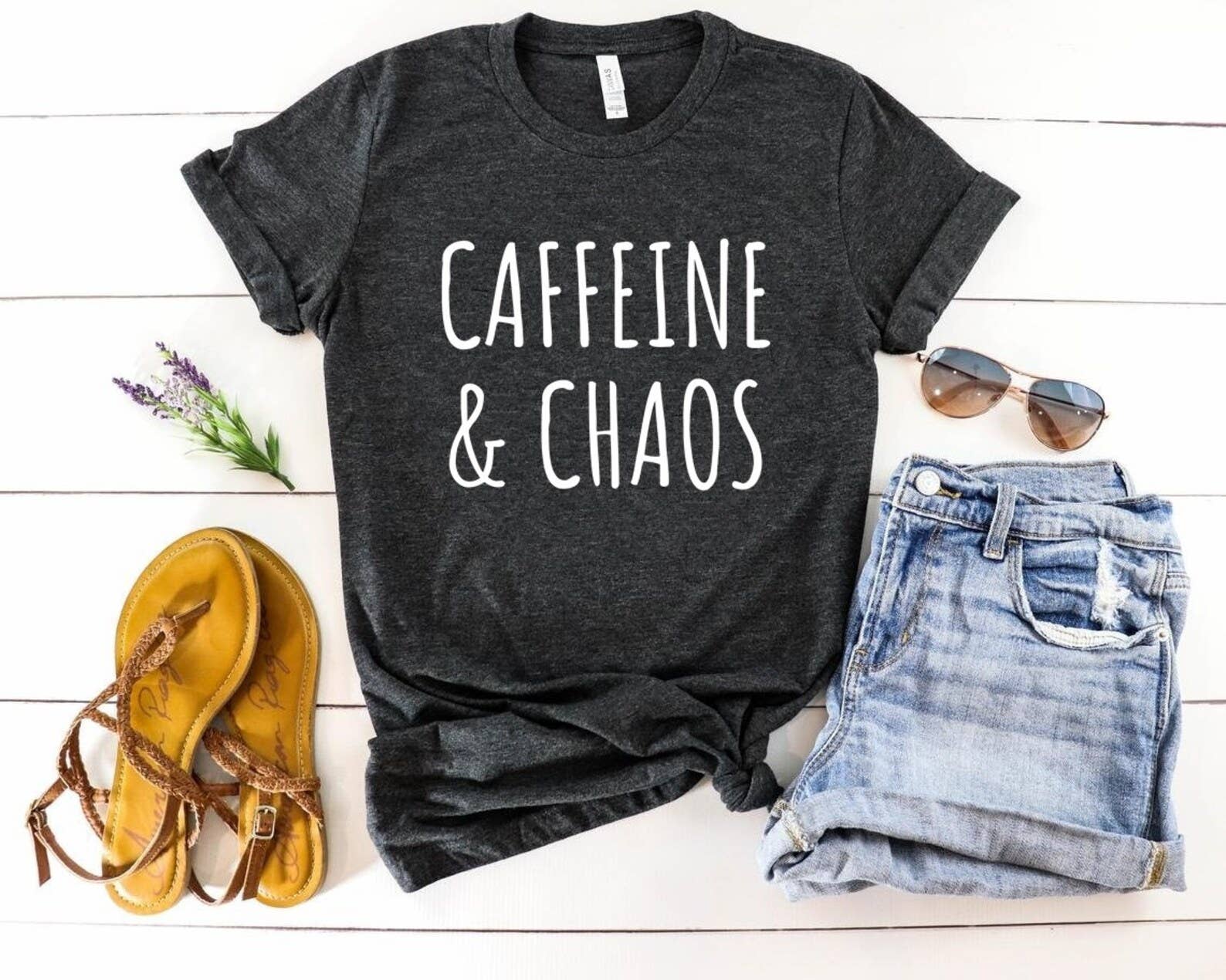 Caffeine & Chaos T-Shirt Hoodie, Sweatshirt | PodTeesHub.com