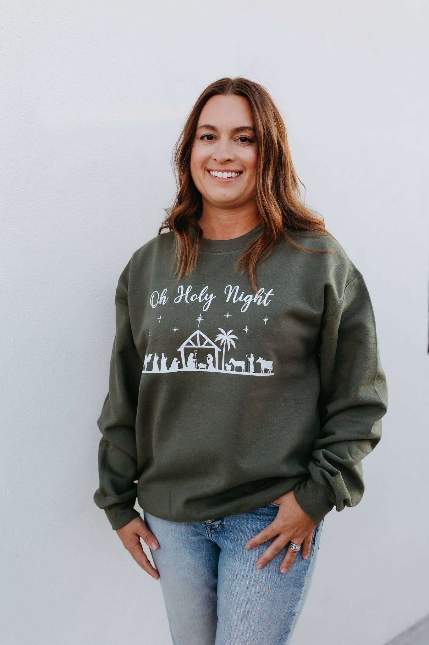 Oh Holy Night Christmas - Christmas Graphic Sweatshirt T-Shirts, Hoodie | PodTeesHub.com