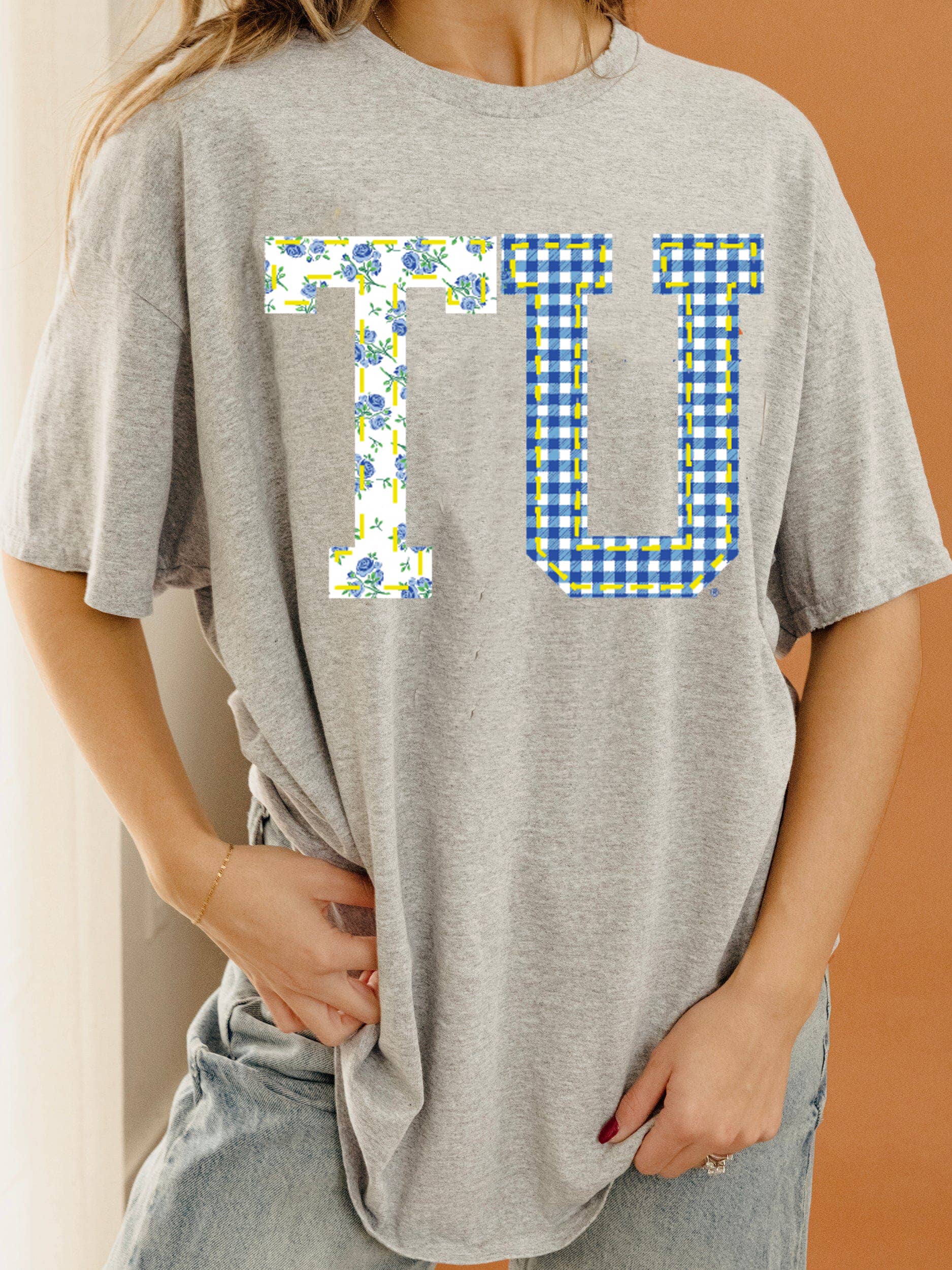 Tu Tulsa Golden Hurricane Quilted Puff Ink Gry Thrifted Tee Hoodie, Sweatshirt | PodTeesHub.com
