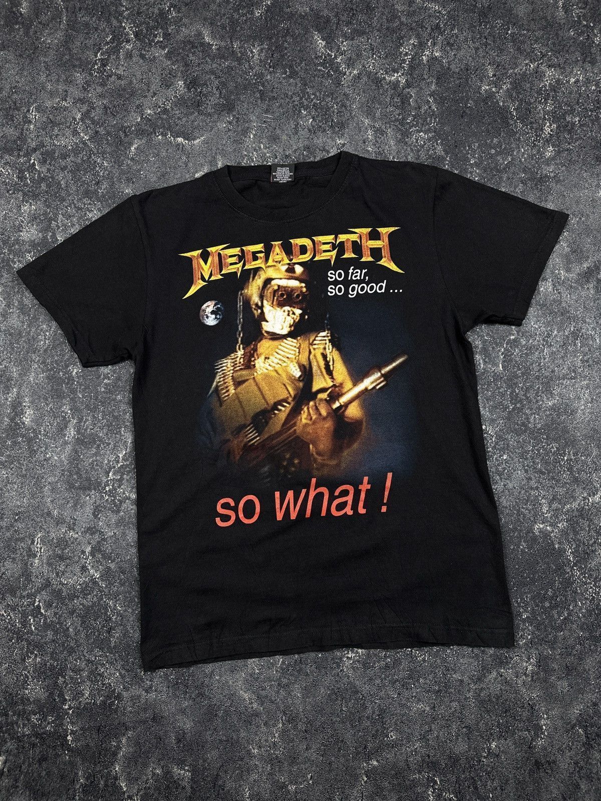 Band Tees Vintage Megadeth Band T Shirt So Far So Good Crazy Print Hoodie, Sweatshirt | PodTeesHub.com