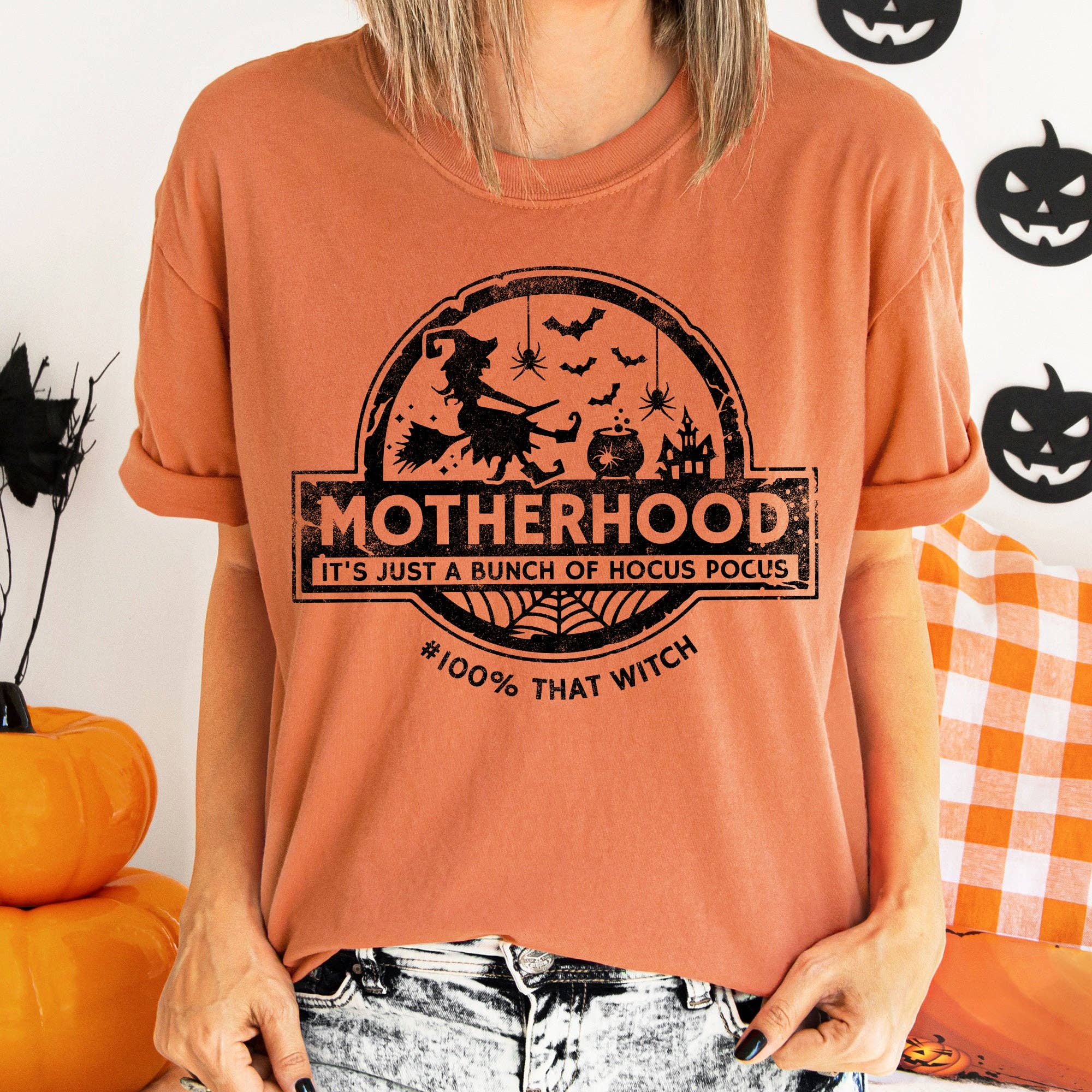 Witch Motherhood Retro Halloween T-Shirt Hoodie, Sweatshirt | PodTeesHub.com