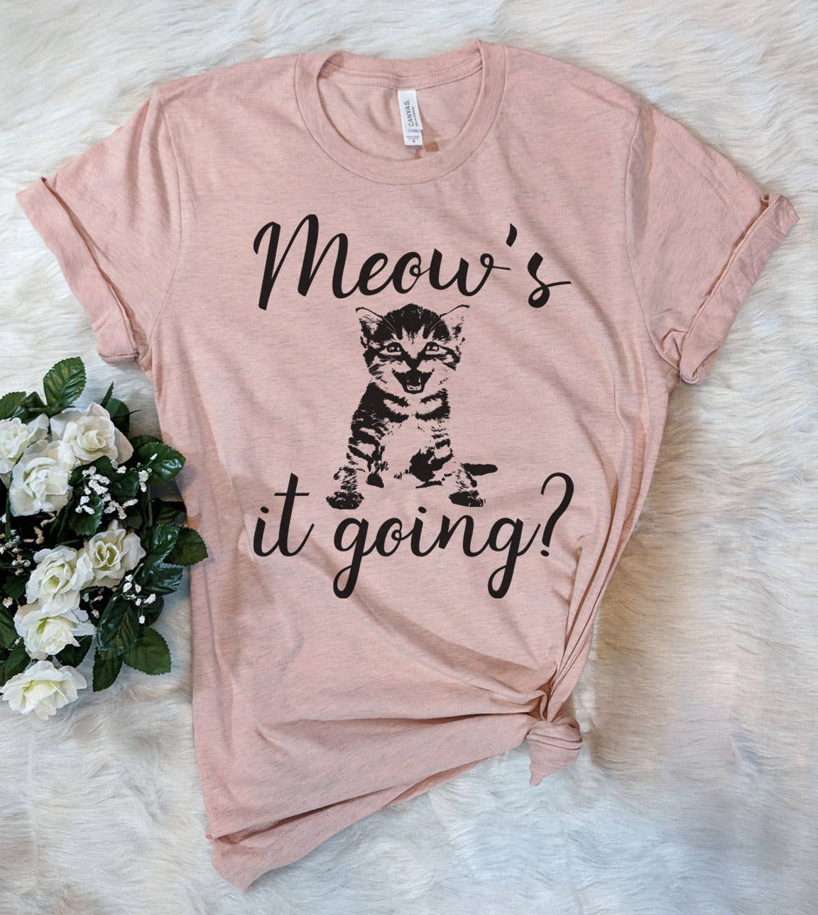 Meow's It Going? - Funny Sassy Pun Cats Cute Nerd T-Shirt Hoodie, Sweatshirt | PodTeesHub.com