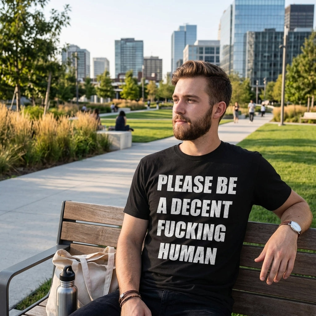 Please Be A Decent Fucking Human Men's T Shirt