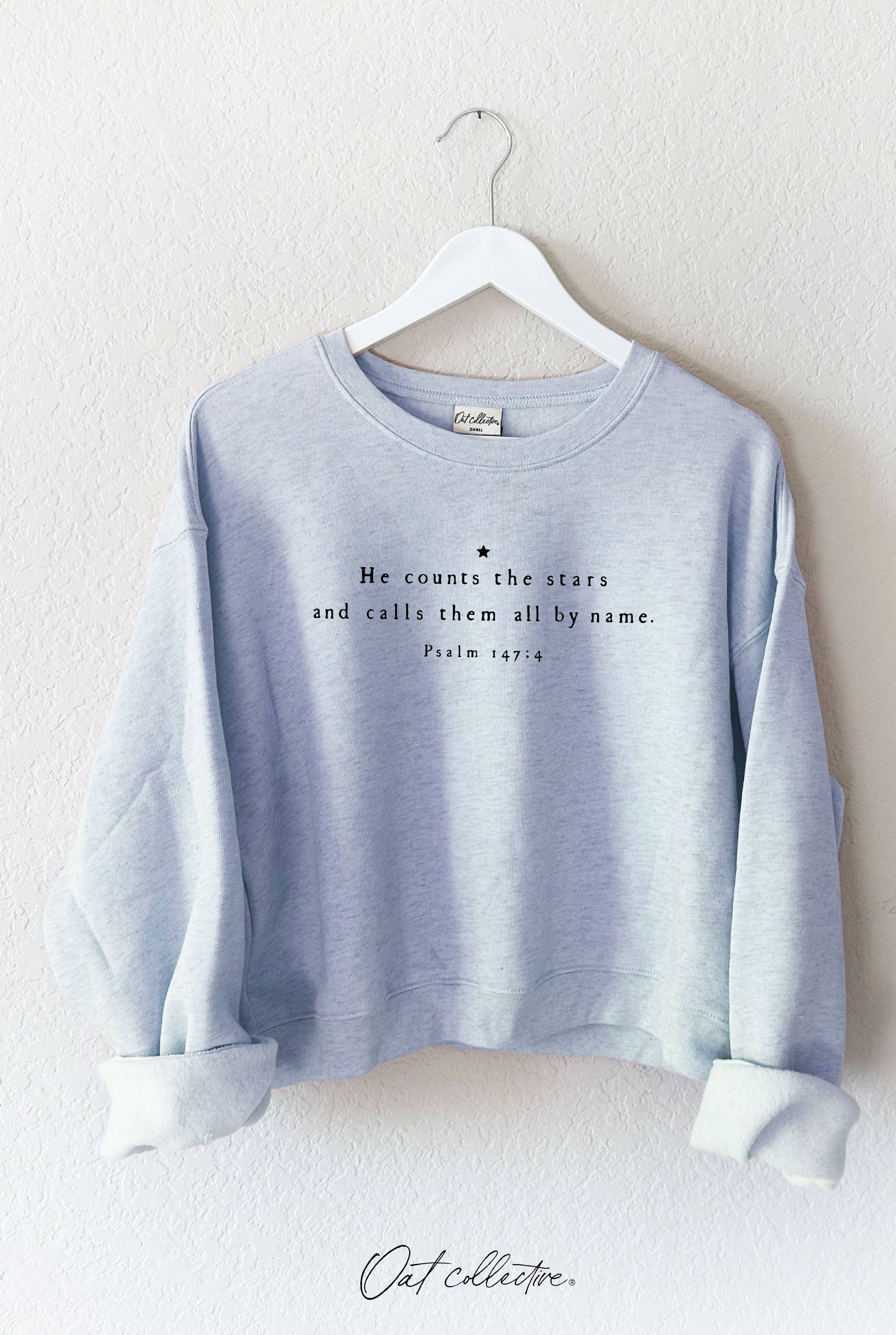 He Counts the Stars Mid Graphic Sweatshirt T-Shirts, Hoodie | PodTeesHub.com