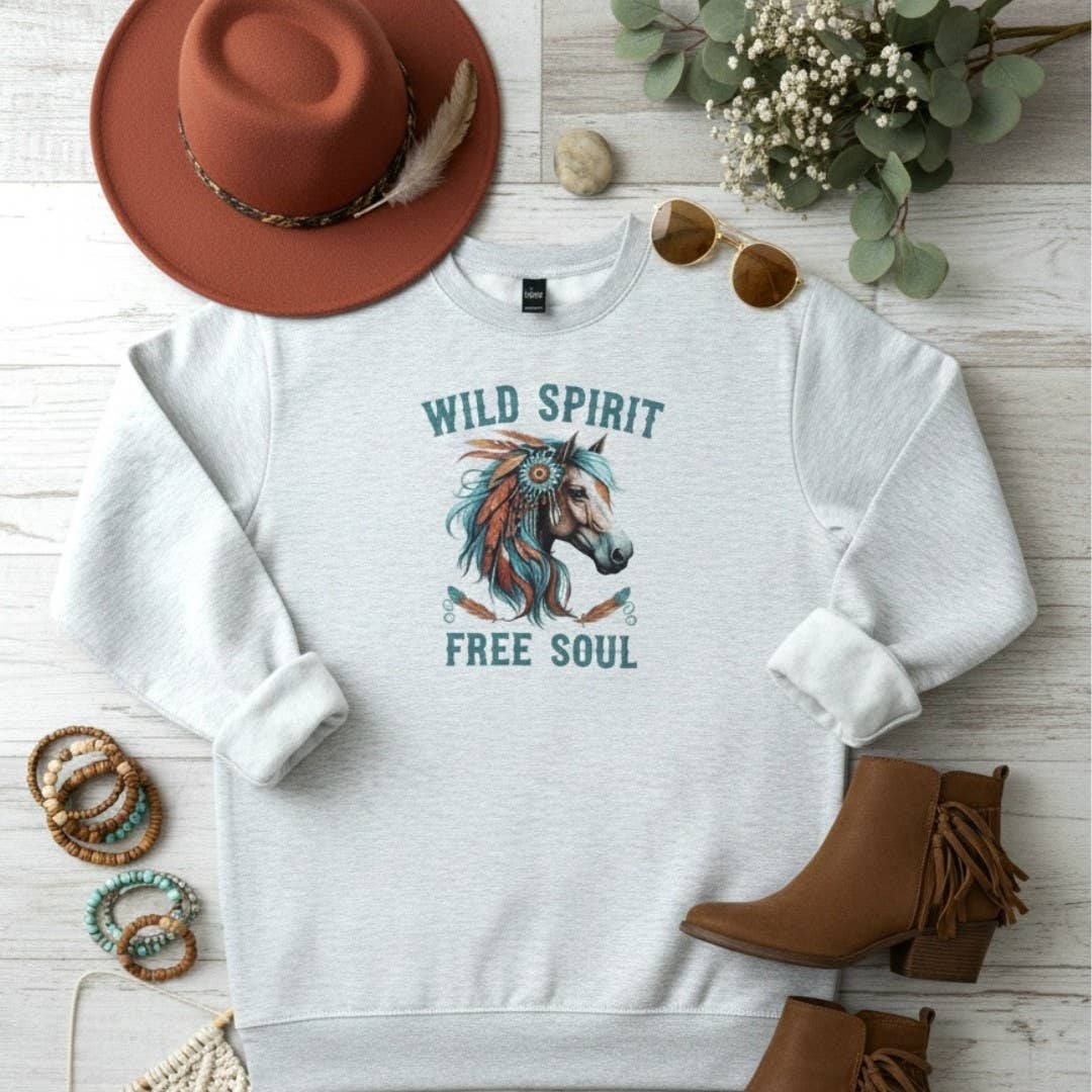 Wild Spirit Free Soul Painted Pony Graphic Sweatshirt T-Shirts, Hoodie | PodTeesHub.com
