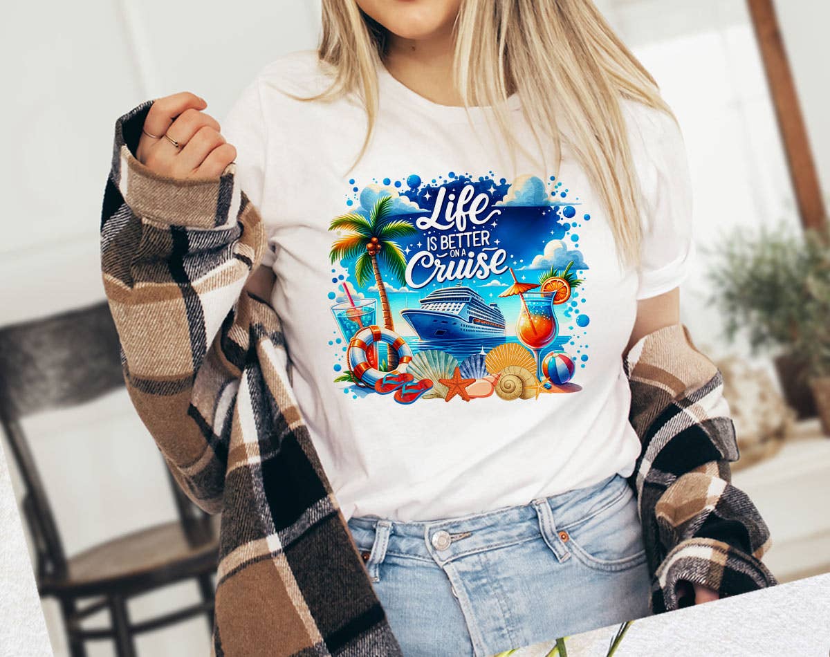 Life Is Better On A Cruise  - Beach Boat Graphic T-Shirt Hoodie, Sweatshirt | PodTeesHub.com
