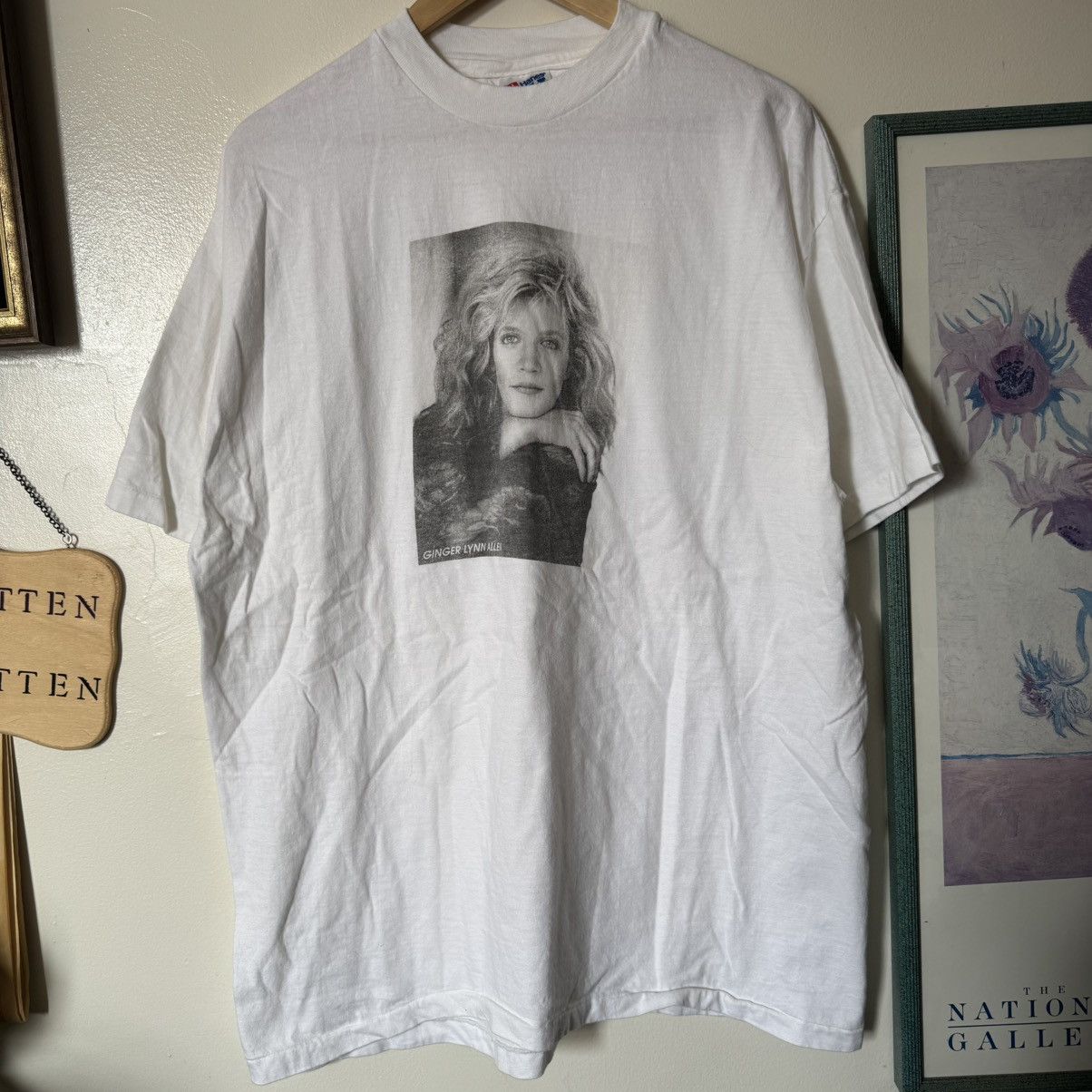 Vintage 90s Ginger Lynn Allen Adult Film Star White T Shirt Hoodie, Sweatshirt | PodTeesHub.com