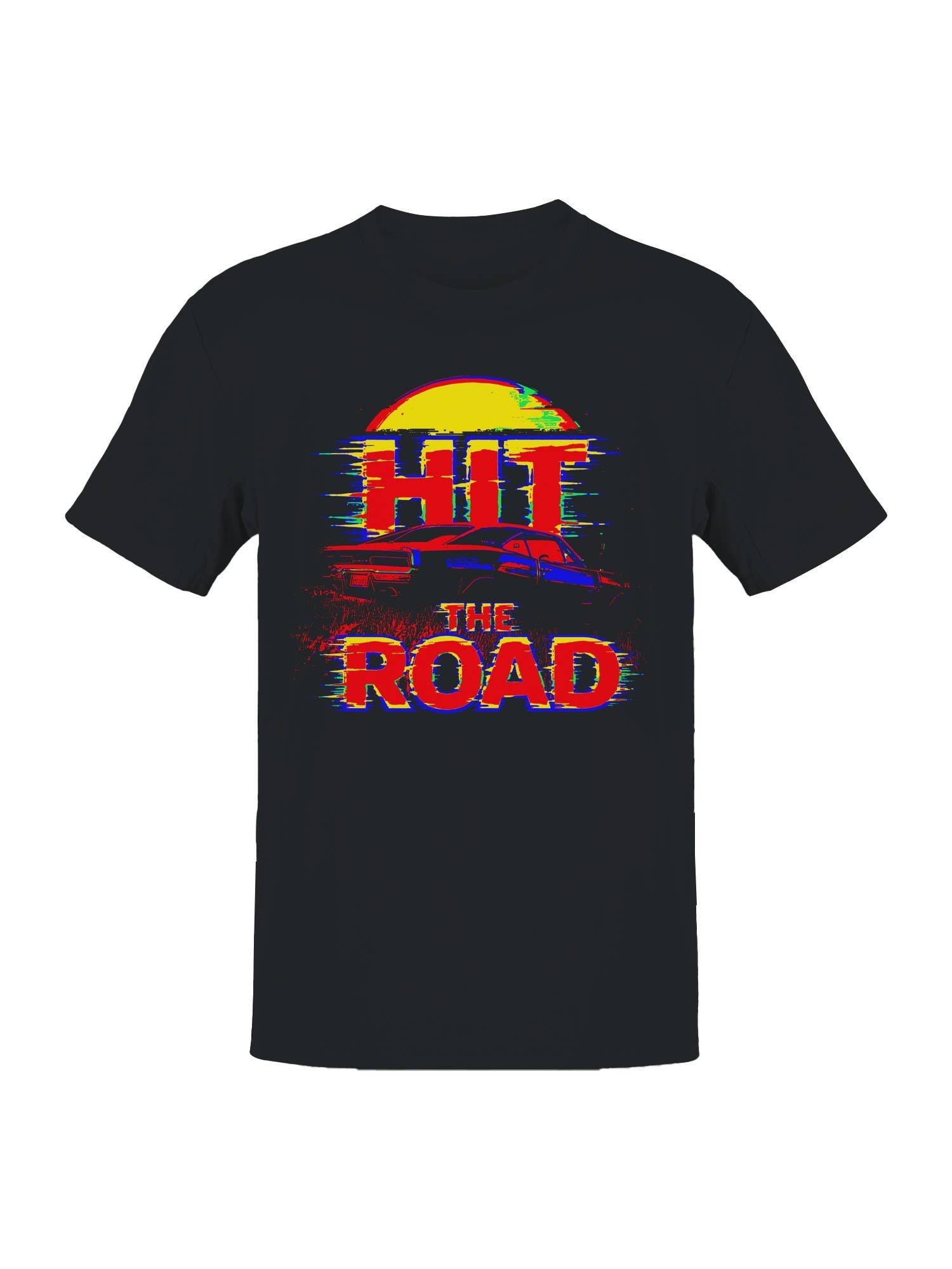 Retro Sunset Muscle Car Vibes Men's T-Shirt Hoodie, Sweatshirt | PodTeesHub.com