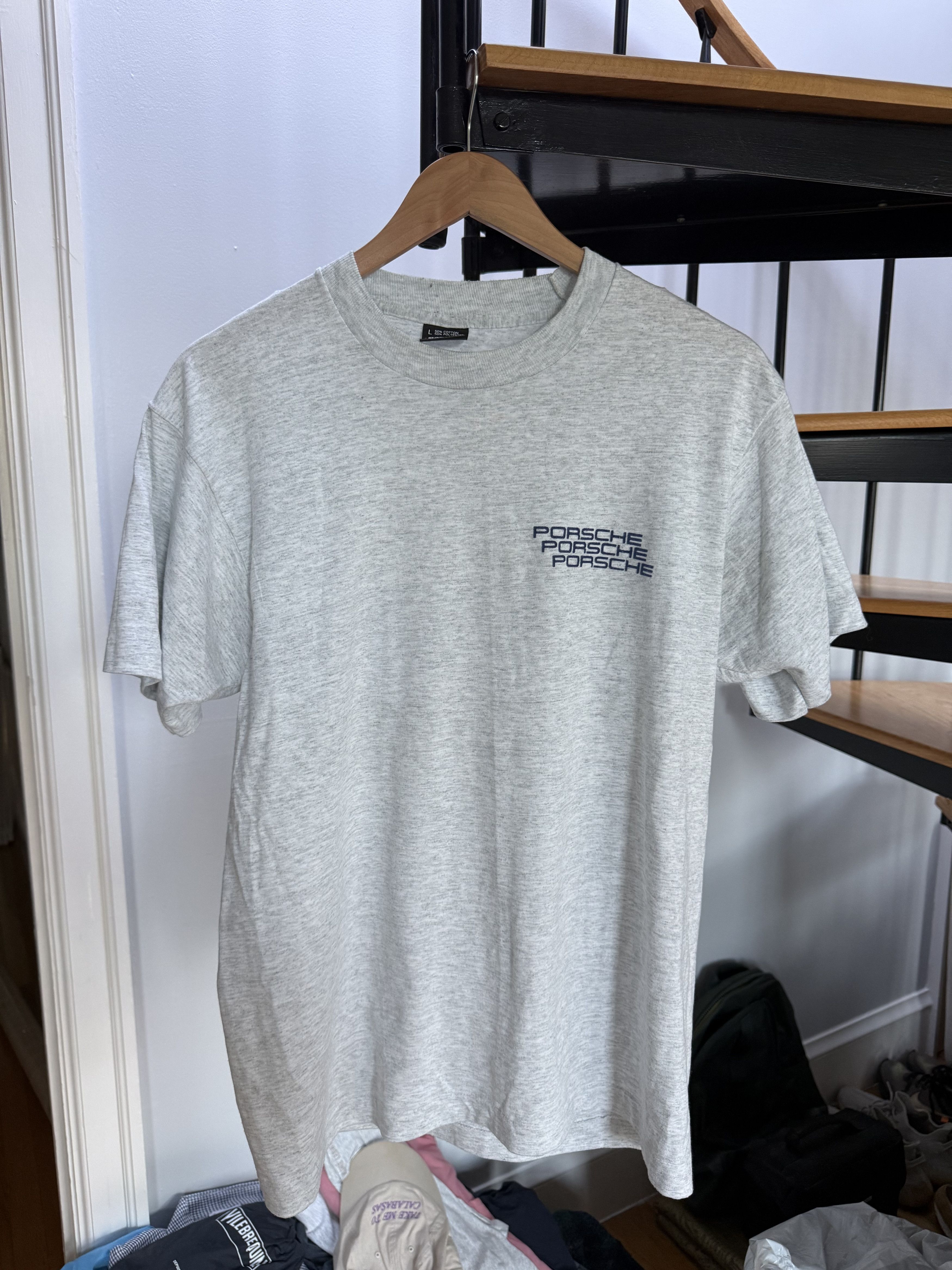 Other Porsche Retro Logo T Shirt Large Grey Vintage Style Hoodie, Sweatshirt | PodTeesHub.com