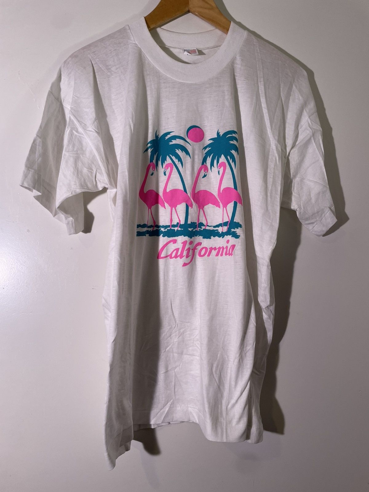Vintage 80 S 90 S Vtg Vintage California Flamingo Tree Retro T Shirt Hoodie, Sweatshirt | PodTeesHub.com