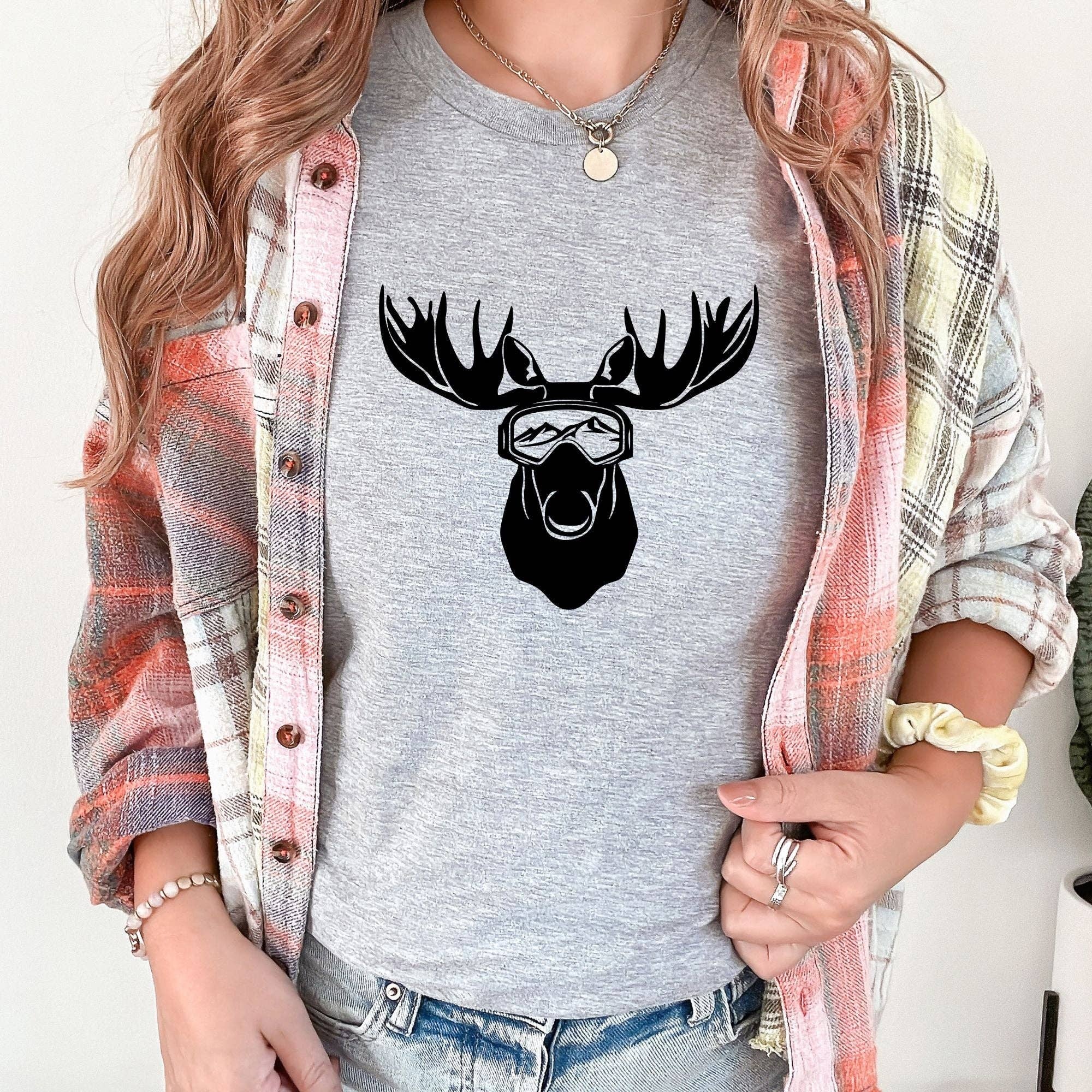 Ski Moose Tshirt *Unisex Fit*005 Hoodie, Sweatshirt | PodTeesHub.com