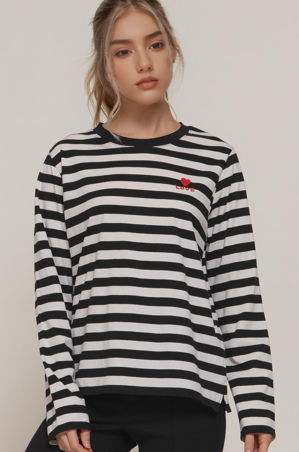 0925 Embroidery Stripe Cotton Jersey Top SI-28846 T-Shirts, Hoodie, Sweatshirt | PodTeesHub.com