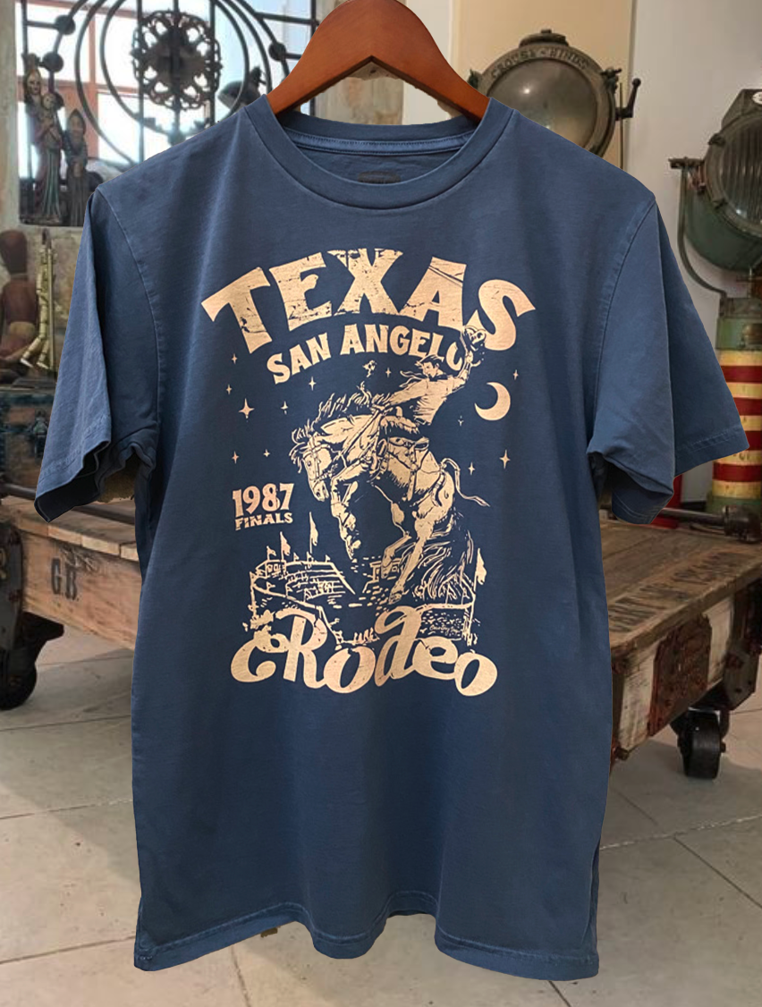 San Angelo Rodeo Finals Vintage Relaxed Unisex Tee Hoodie, Sweatshirt | PodTeesHub.com