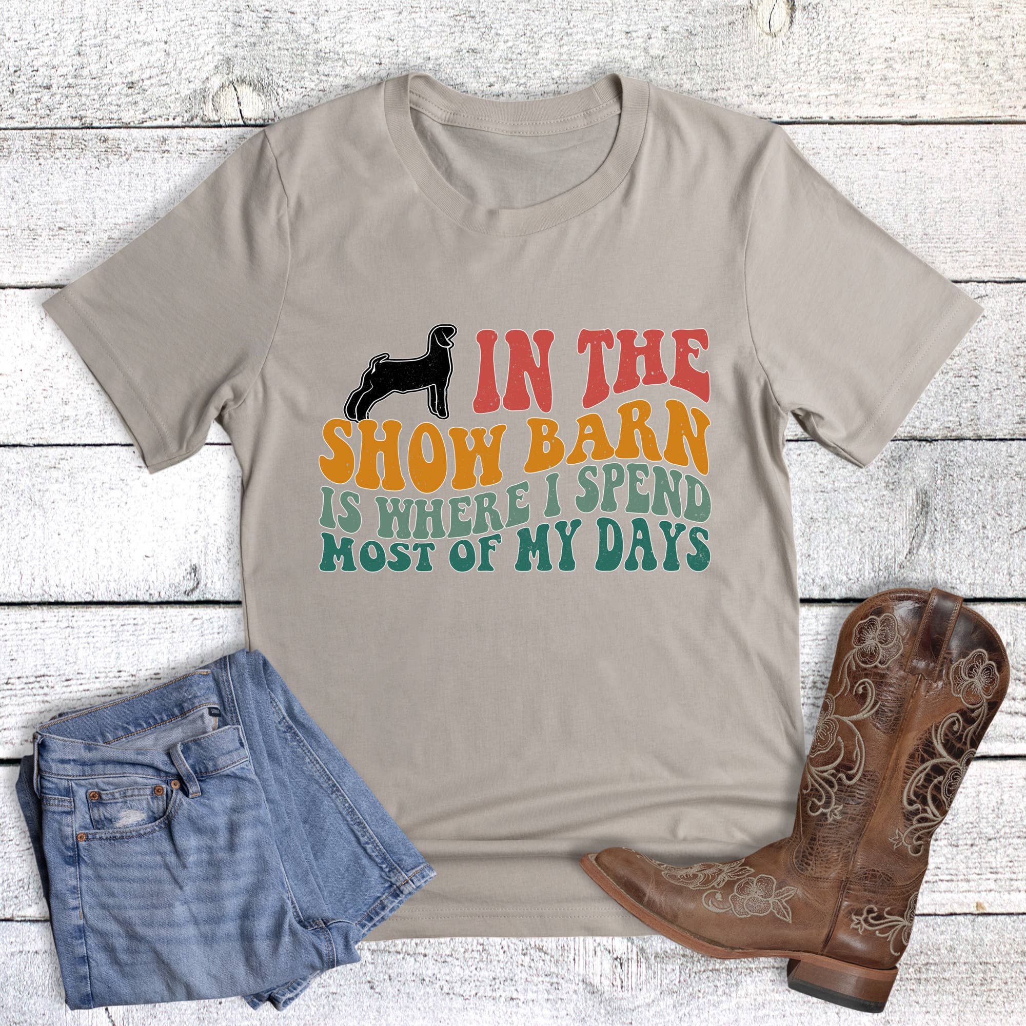Stock Show Barn Goat Graphic Tee Hoodie, Sweatshirt | PodTeesHub.com