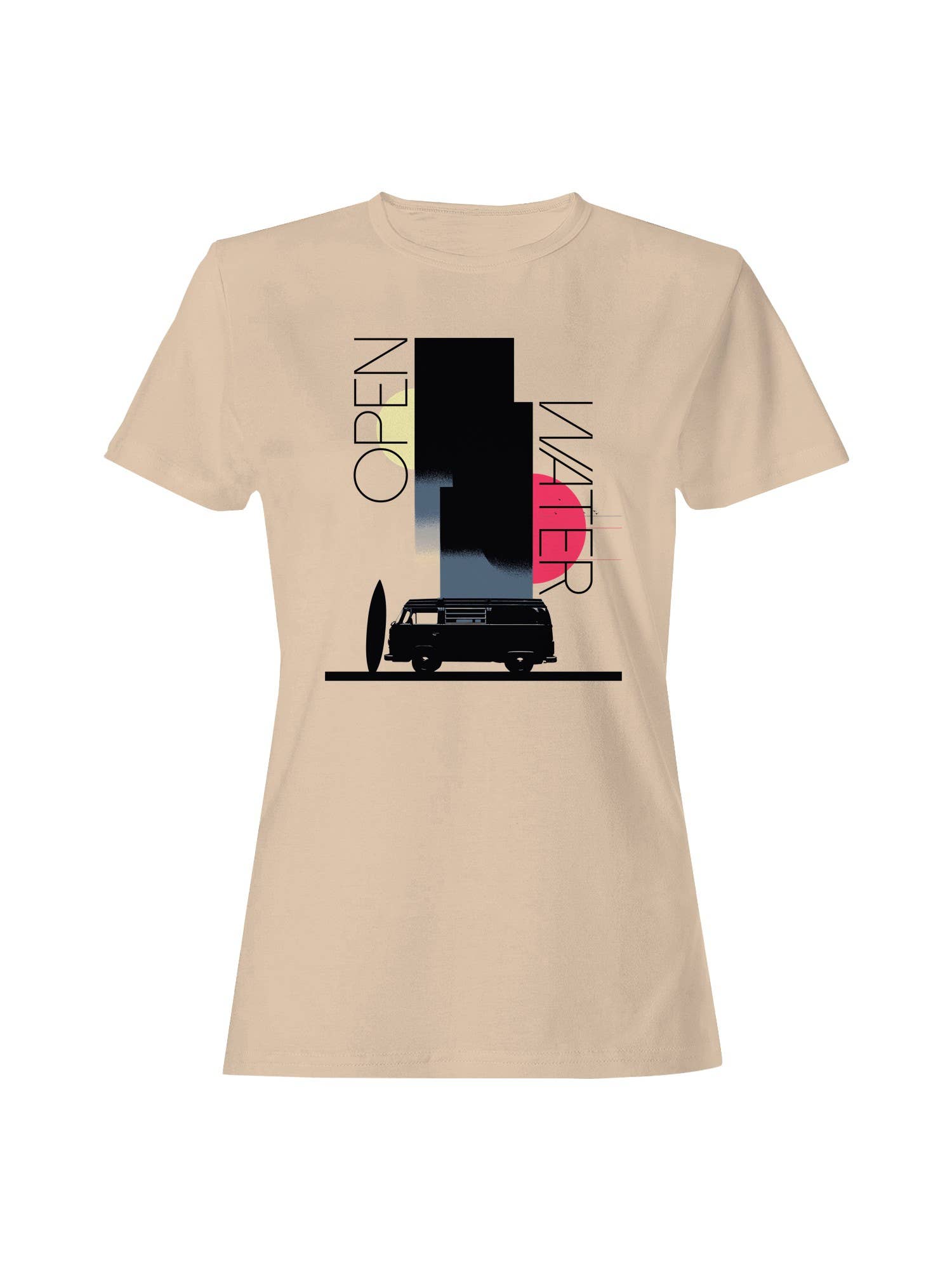 Retro Surf Van with Open Water Women's T-Shirt Hoodie, Sweatshirt | PodTeesHub.com
