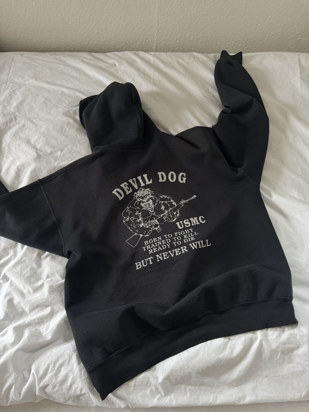 Vintage Usmc Devil Dog Distressed Sunfaded Thrashed Hoodie T-Shirts, Sweatshirt | PodTeesHub.com