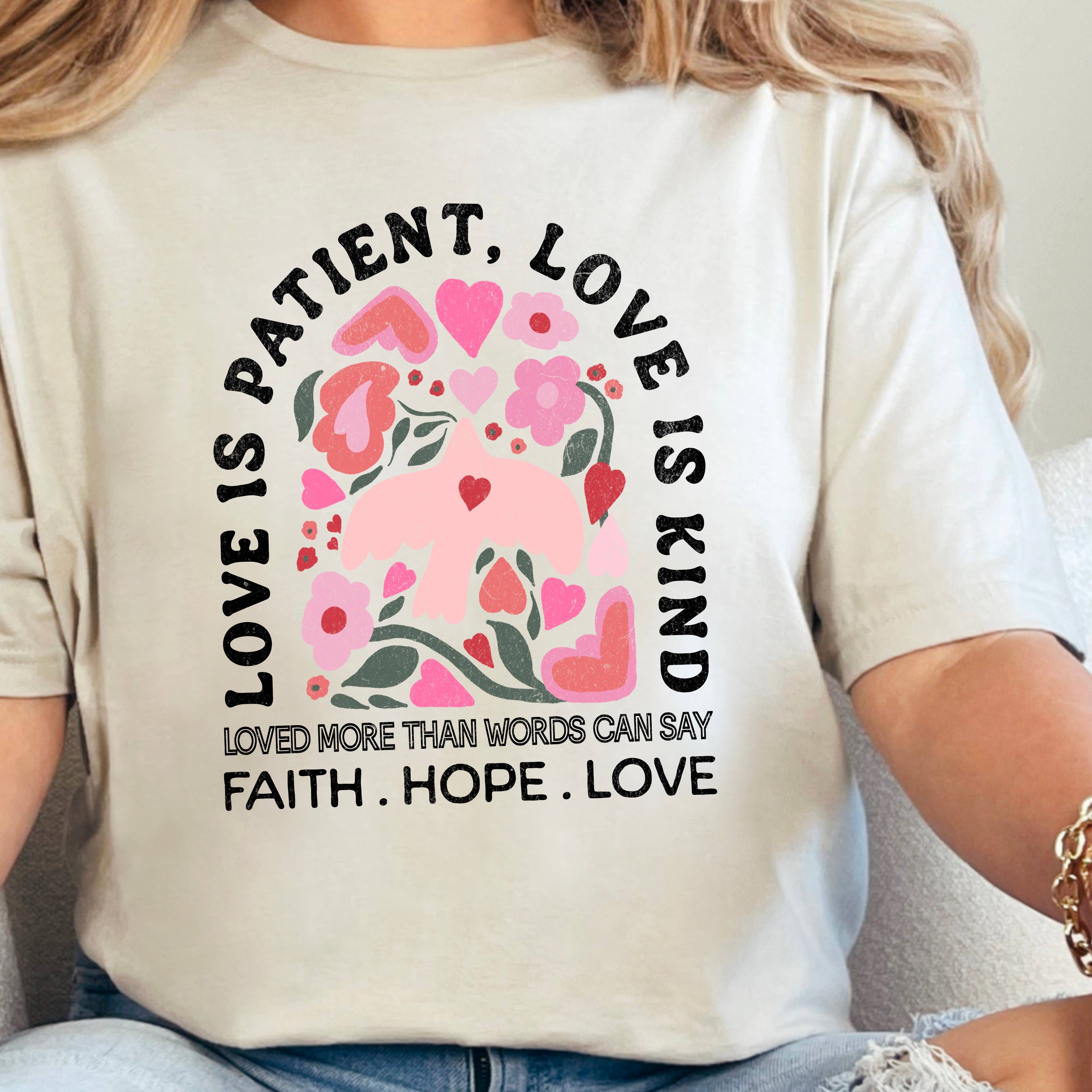 Love Is Patient Valentine’S Day Graphic T-Shirt | Gildan Hoodie, Sweatshirt | PodTeesHub.com