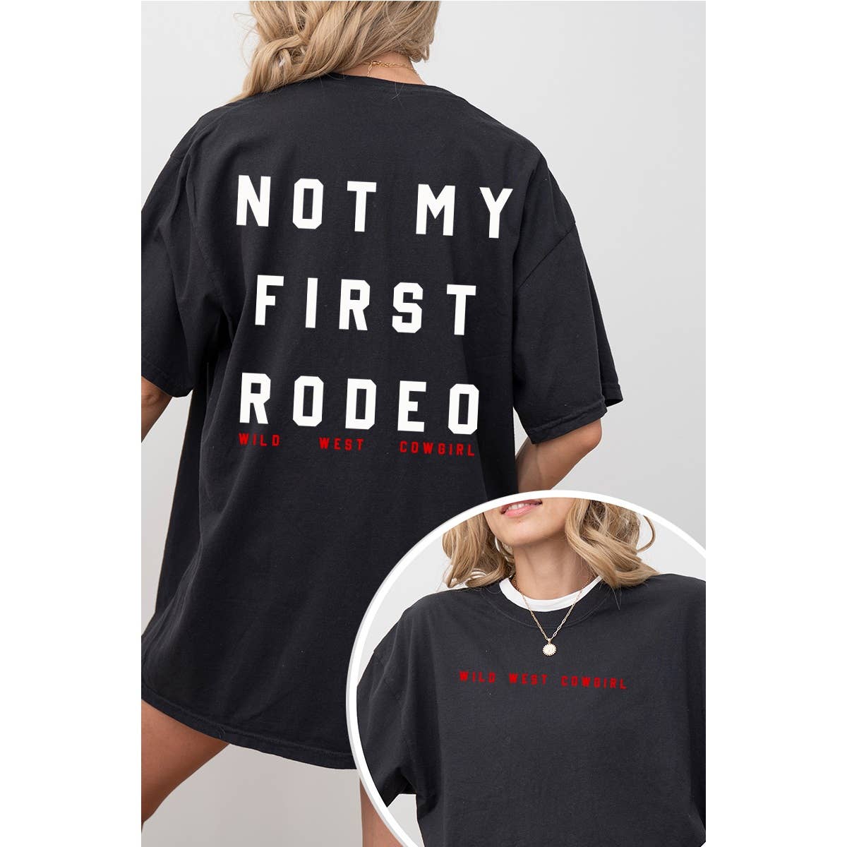 Not My First Rodeo  Vintage Graphic Oversized Tee Hoodie, Sweatshirt | PodTeesHub.com