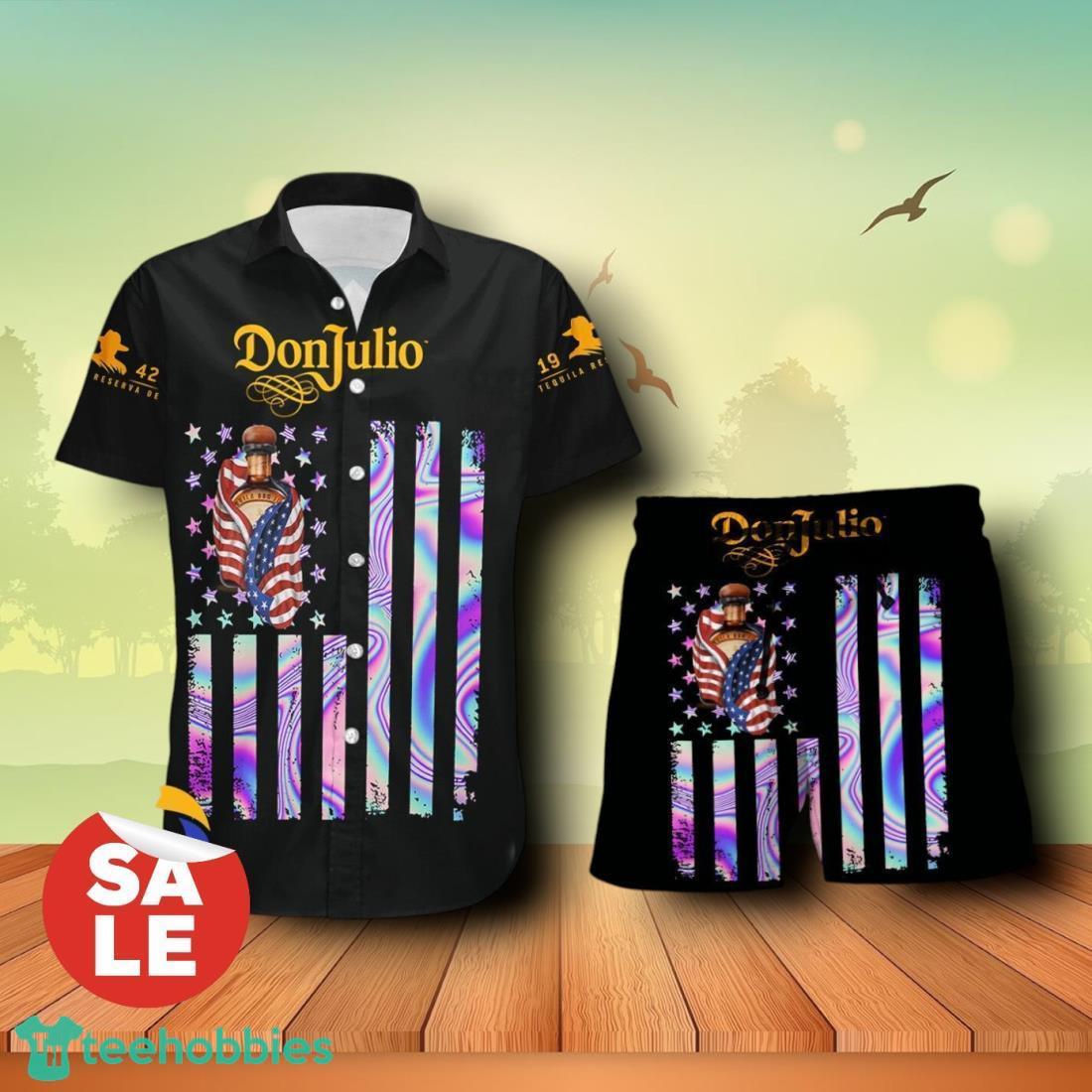 Don Julio USA Flag Aloha Summer Beach Combo Hawaiian Shirt & Shorts For Men Women