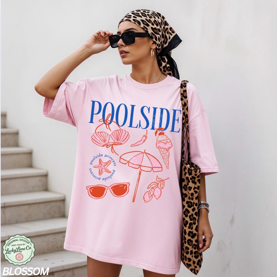 Poolside Princess Retro Summer Preppy Beach Summer Tee Vacation Travel Beachy Summer (3)