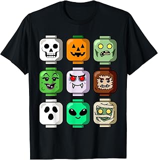 Halloween Building Brick Pumpkin Ghost Zombie Unisex T-shirt, Sweatshirt, Hoodie (1)